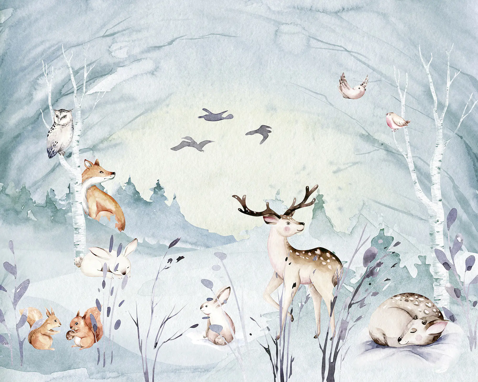 Komar Vlies Fototapete Animal Sleepover 350 x 280 cm 