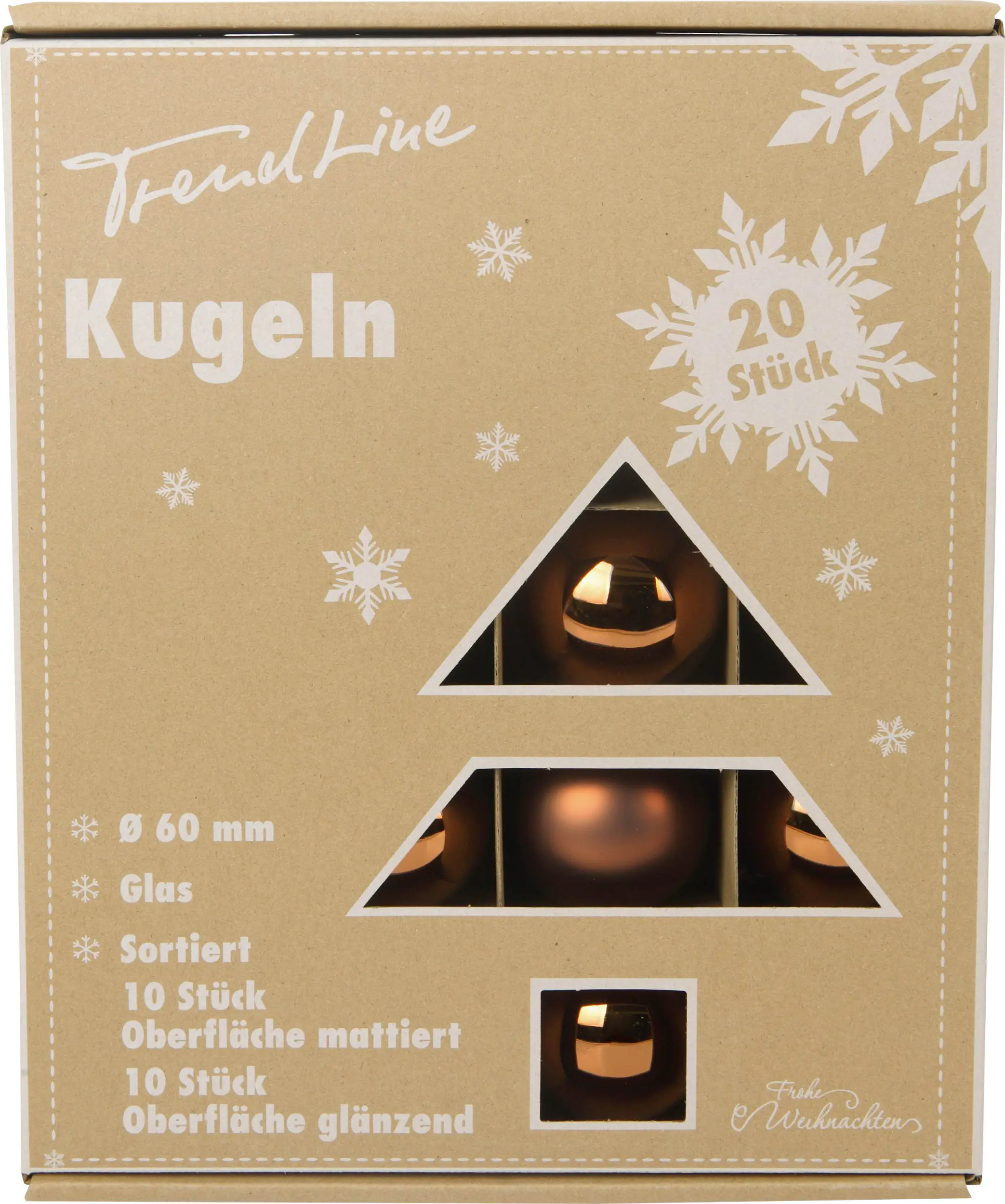 TrendLine Weihnachtskugeln aus Glas Ø 6 cm espresso 20 Stück