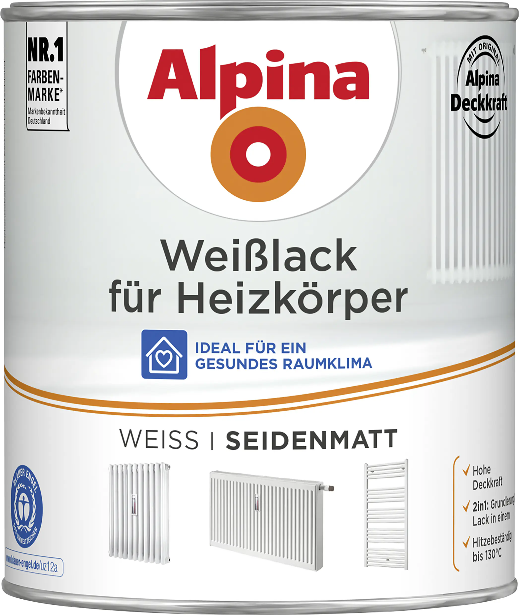 Alpina Heizkörperlack 750 ml weiß seidenmatt