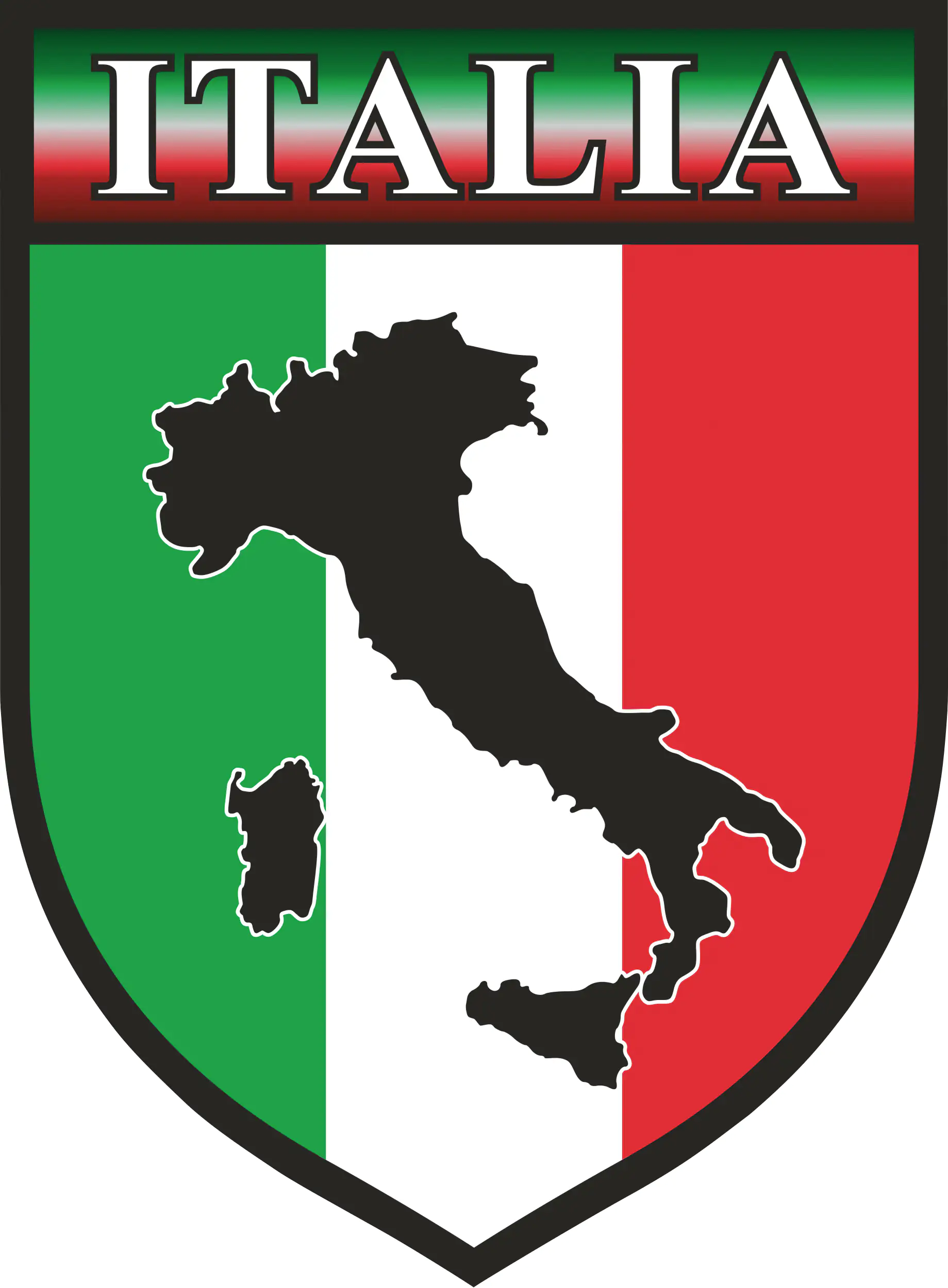 Hermann Schütz Aufkleber ITALIA Wappen 65x90mm Hermann Schütz Aufkleber ITALIA Wappen 65x90mm