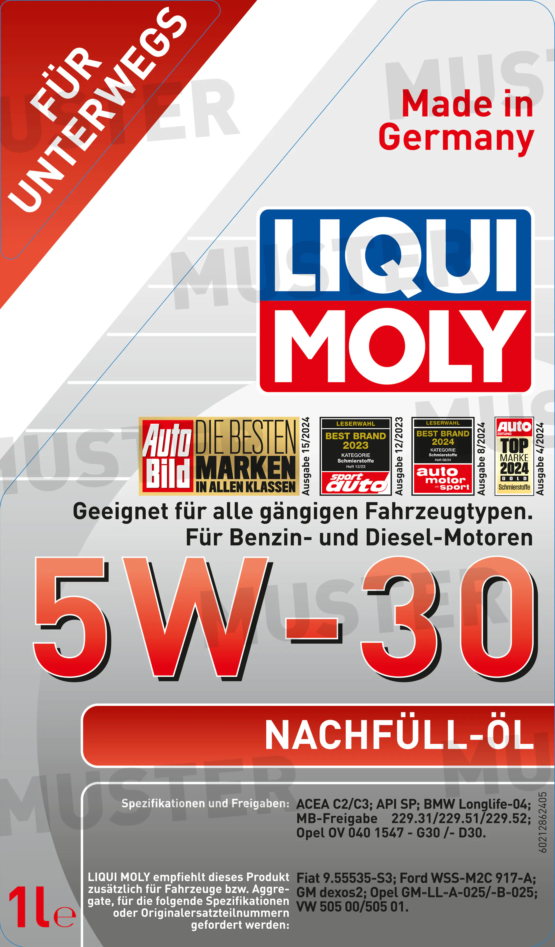 Liqui Moly Nachfüll-Öl 5W-30 1 L Liqui Moly Nachfüll-Öl 5W-30 1 L