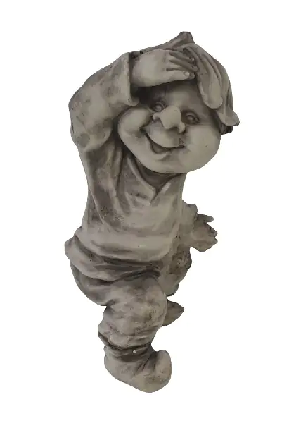 Dekofigur Wichtel kletternd 40 x 25 cm grau 