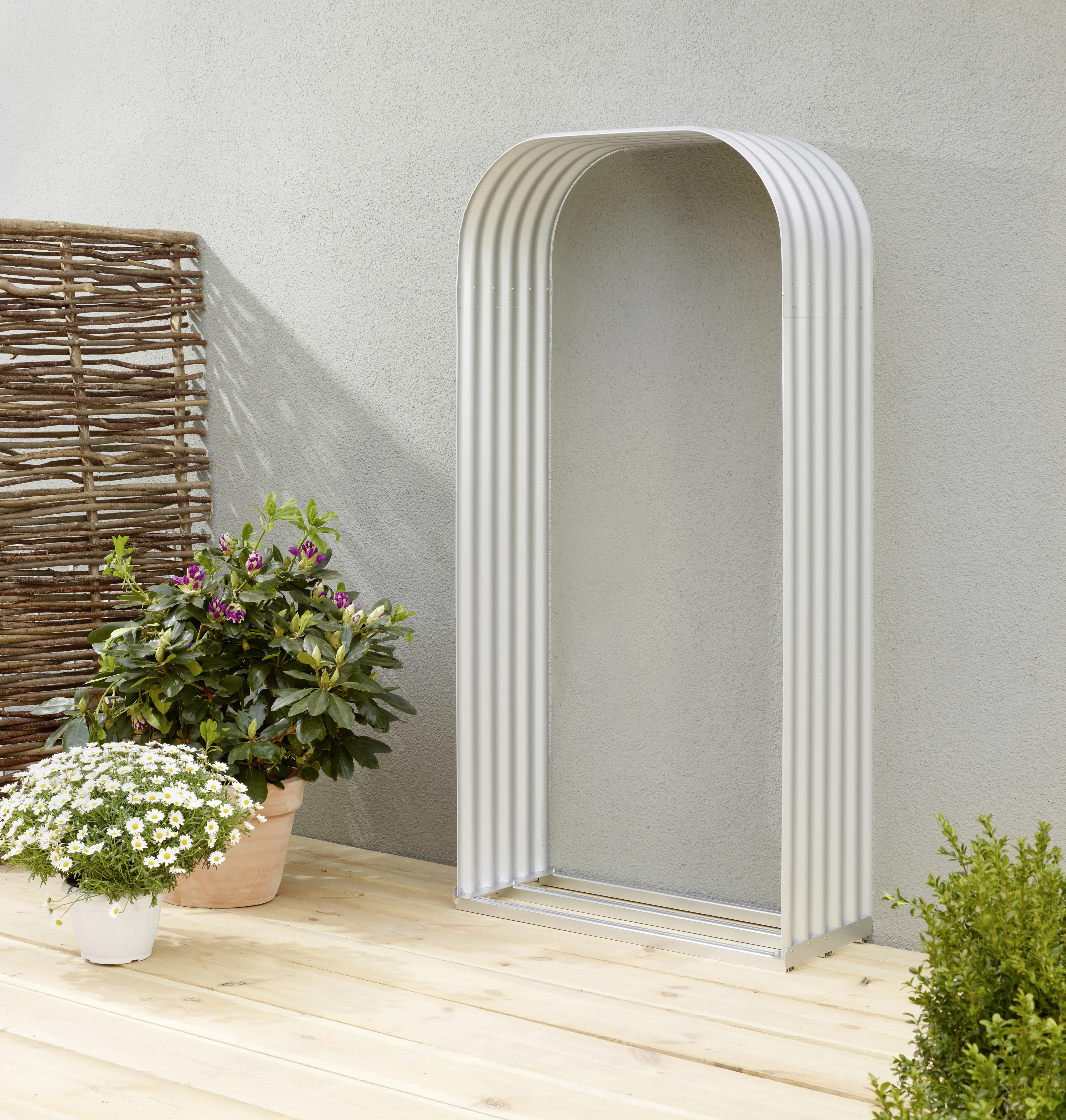 Vitavia Kaminholzregal Lignum 99 x 40 x 200 cm blank aluminium Hochformat Vitavia Kaminholzregal Lignum 99 x 40 x 200 cm blank aluminium Hochformat