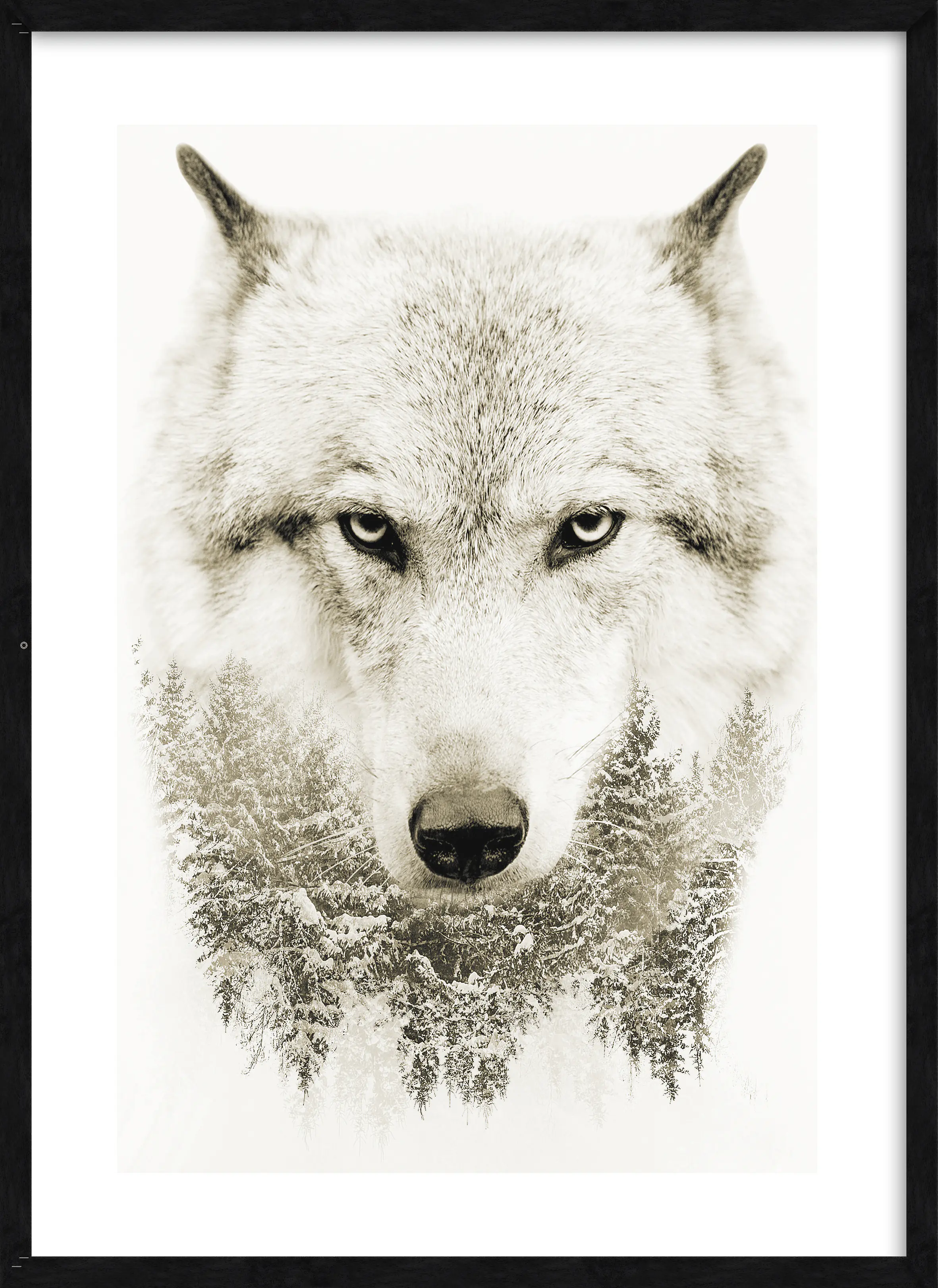 Bilderrahmen Holz Luzern schwarz 50 x 70 cm