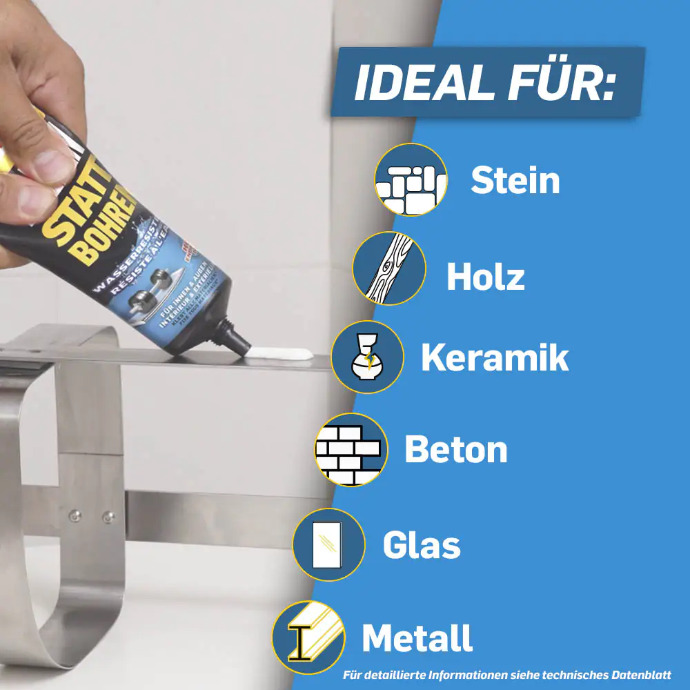 Pattex Montagekleber Kleben statt Bohren Wasserresistent 142 g Tube, weiß