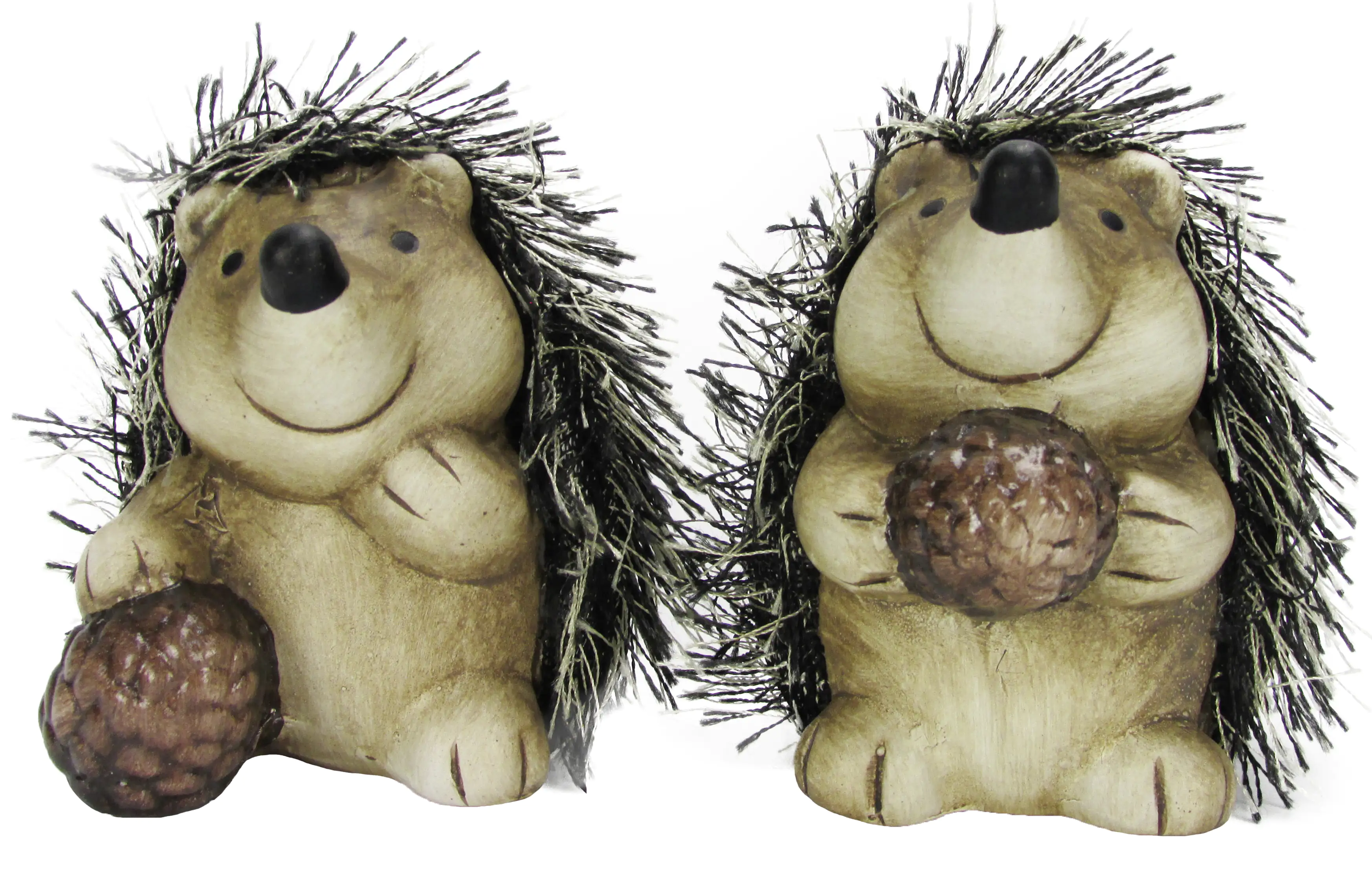 Dekofigur Igel aus Keramik und Stoff 7,5 cm