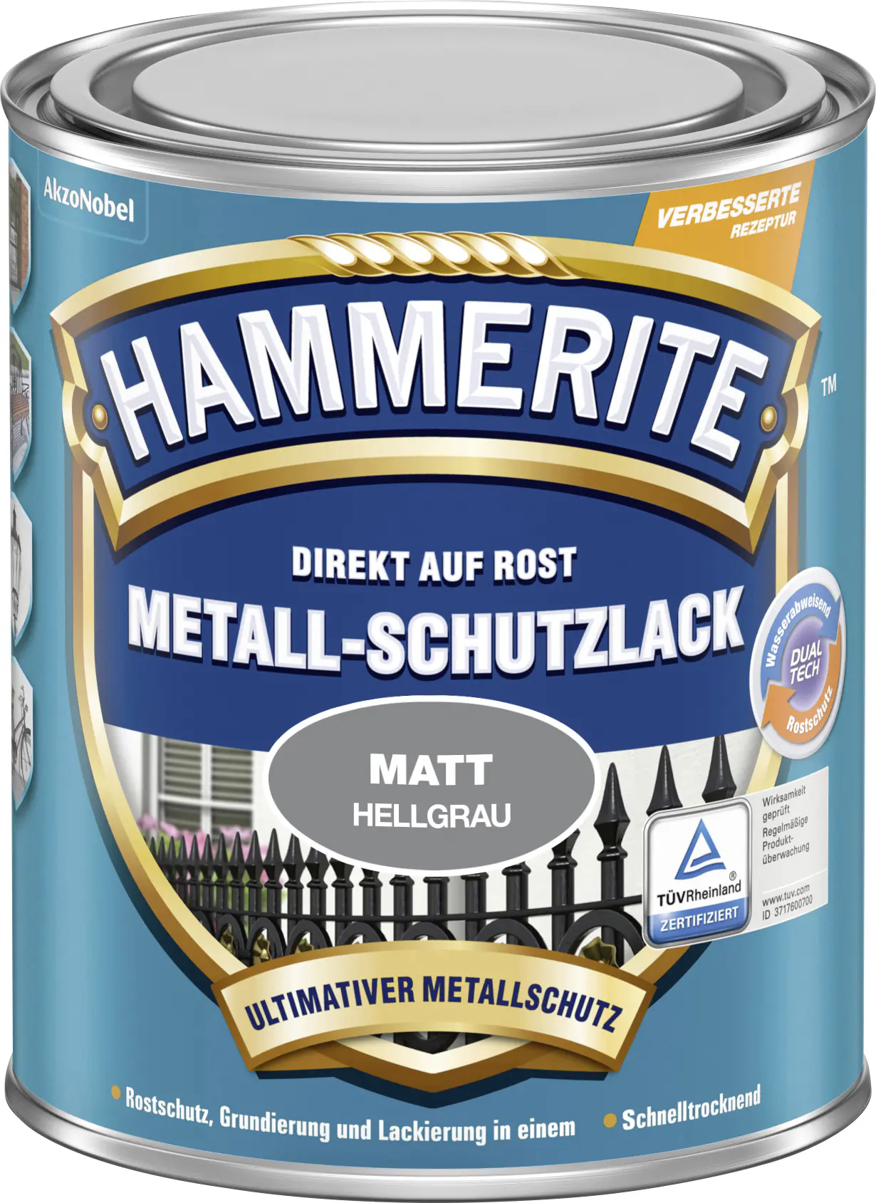 Hammerite Metall-Schutzlack 750 ml hellgrau matt
