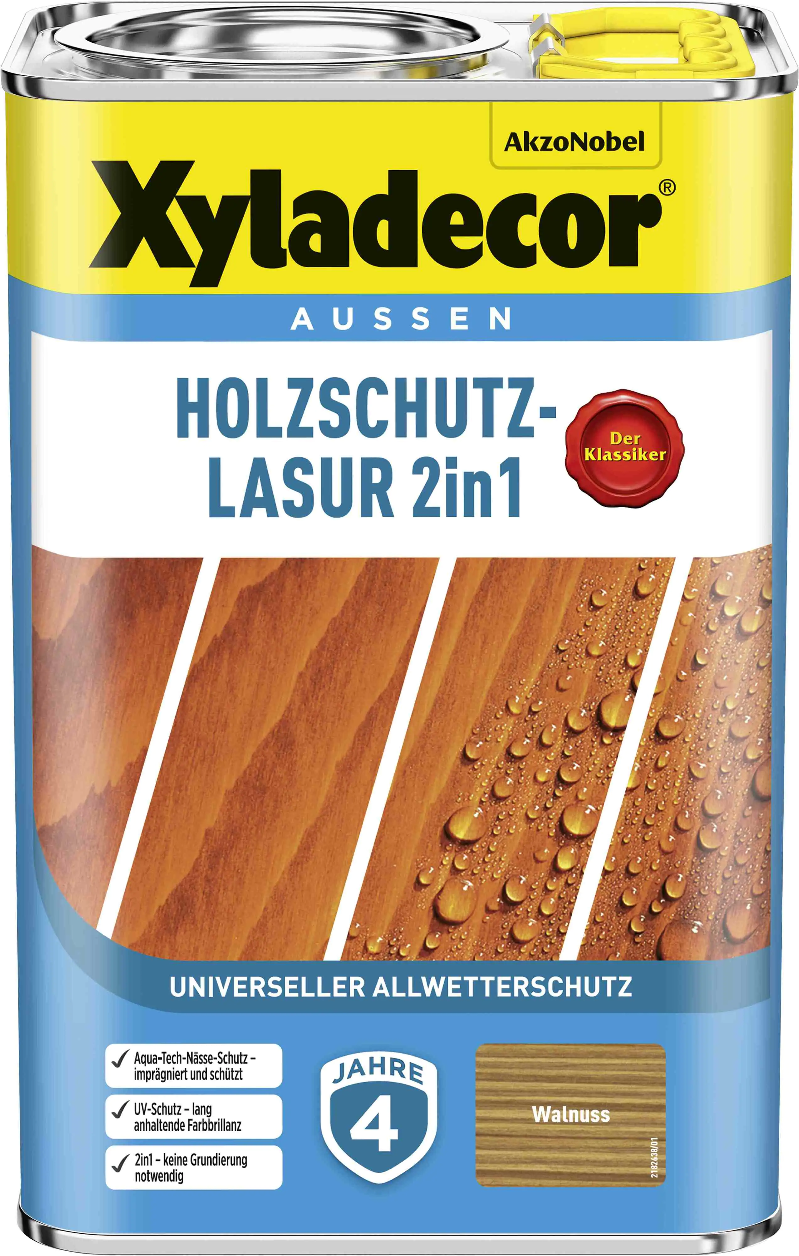 Xyladecor Holzschutz-Lasur 4 L walnuss 2in1 Xyladecor Holzschutz-Lasur 4 L walnuss 2in1