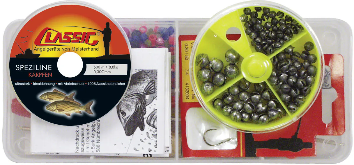 Classic Angelset Karpfen ca 100 Teile/23,0x12,5x3,2cm