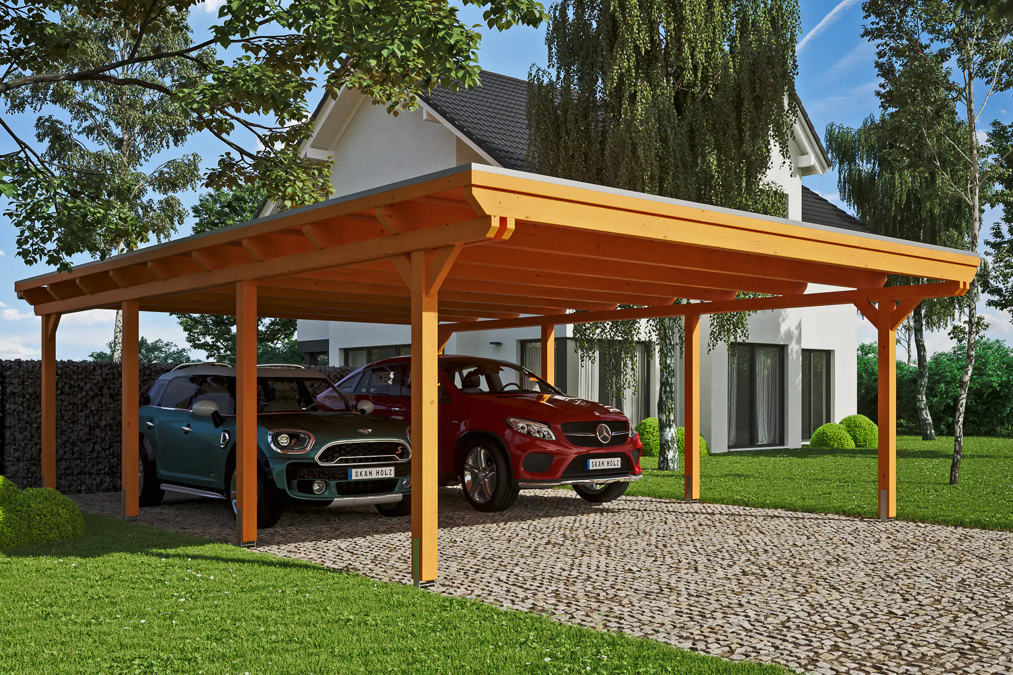 4018211022557 SKAN HOLZ Carport Emsland 613 x 846 cm mit Aluminiumdach