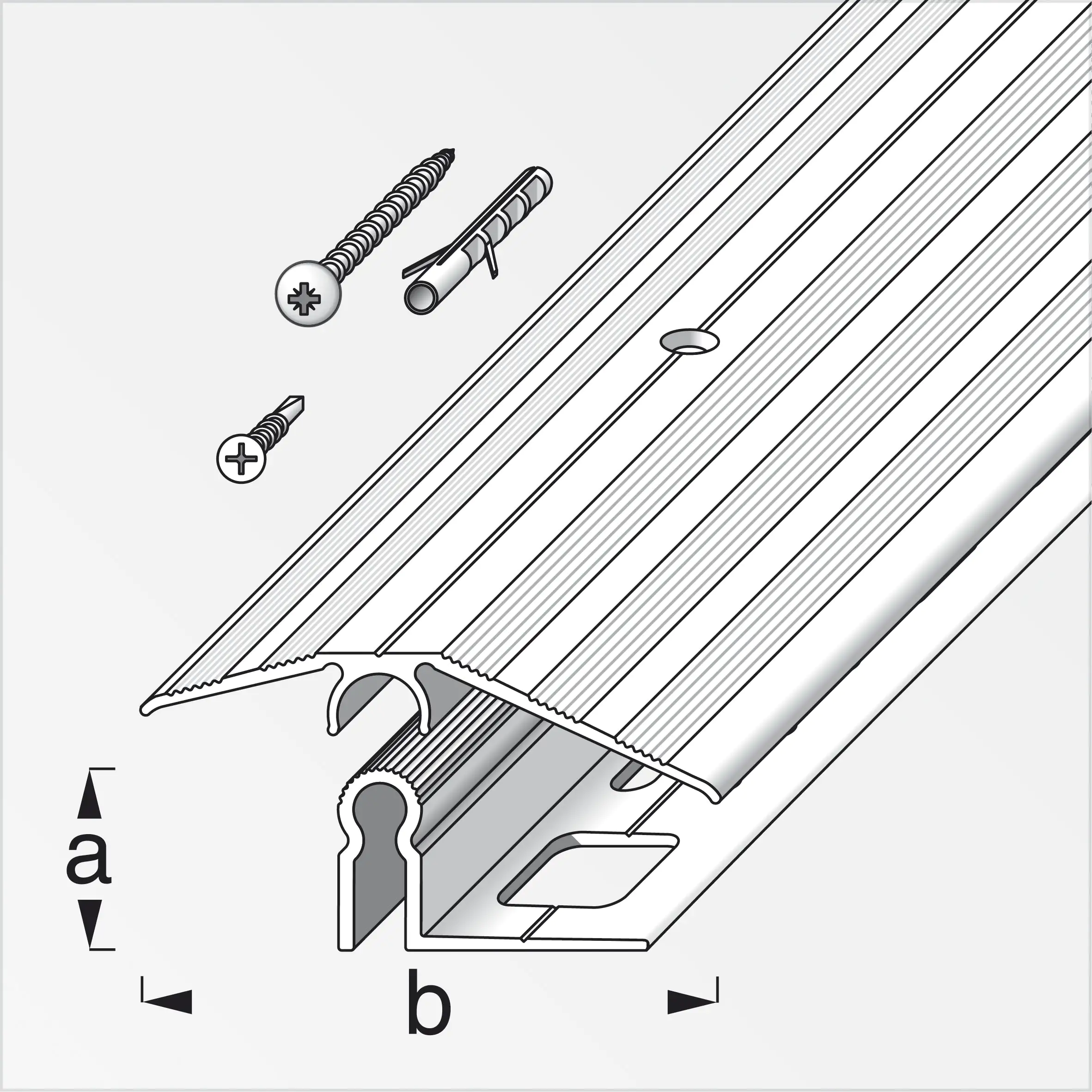 alfer Niveauausgleichs-Profil und Träger-Profil fix 0.9 m, 13 x 56 mm