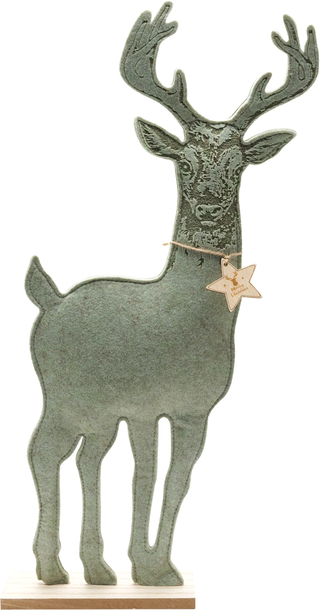 TrendLine Dekofigur Holz Rentier 49 x 5 x 21 cm grün