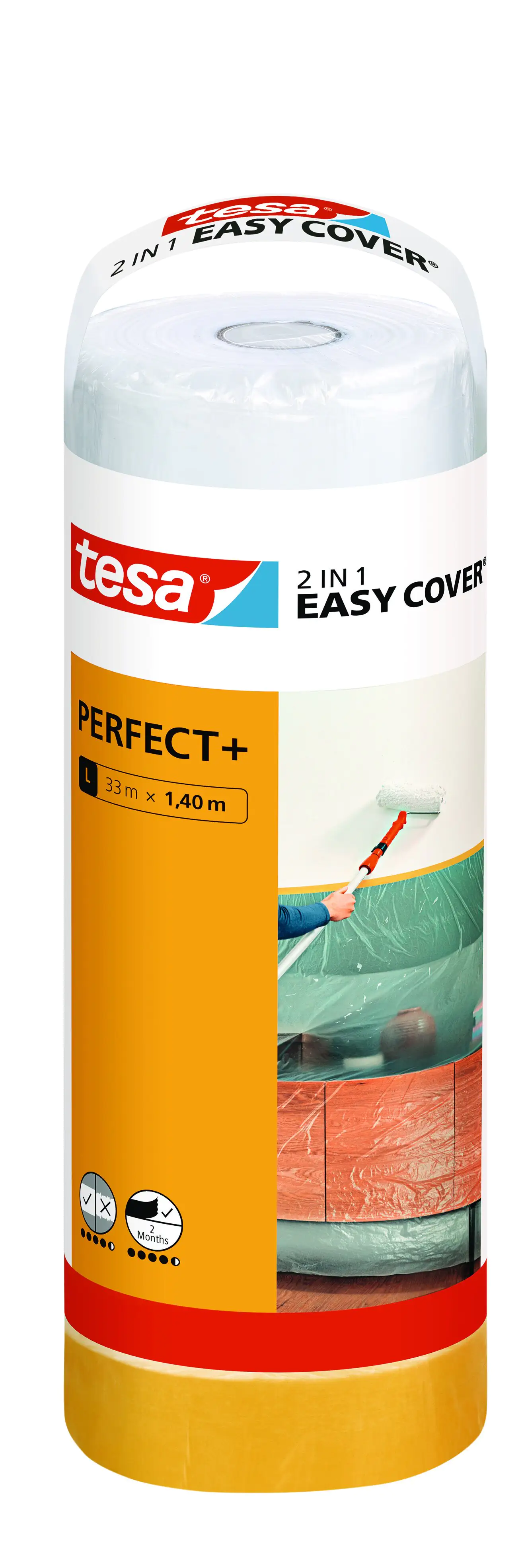 tesa Abdeckfolie Easy Cover Perfect+ Nachfüllrolle L 33 m x 1,40 m