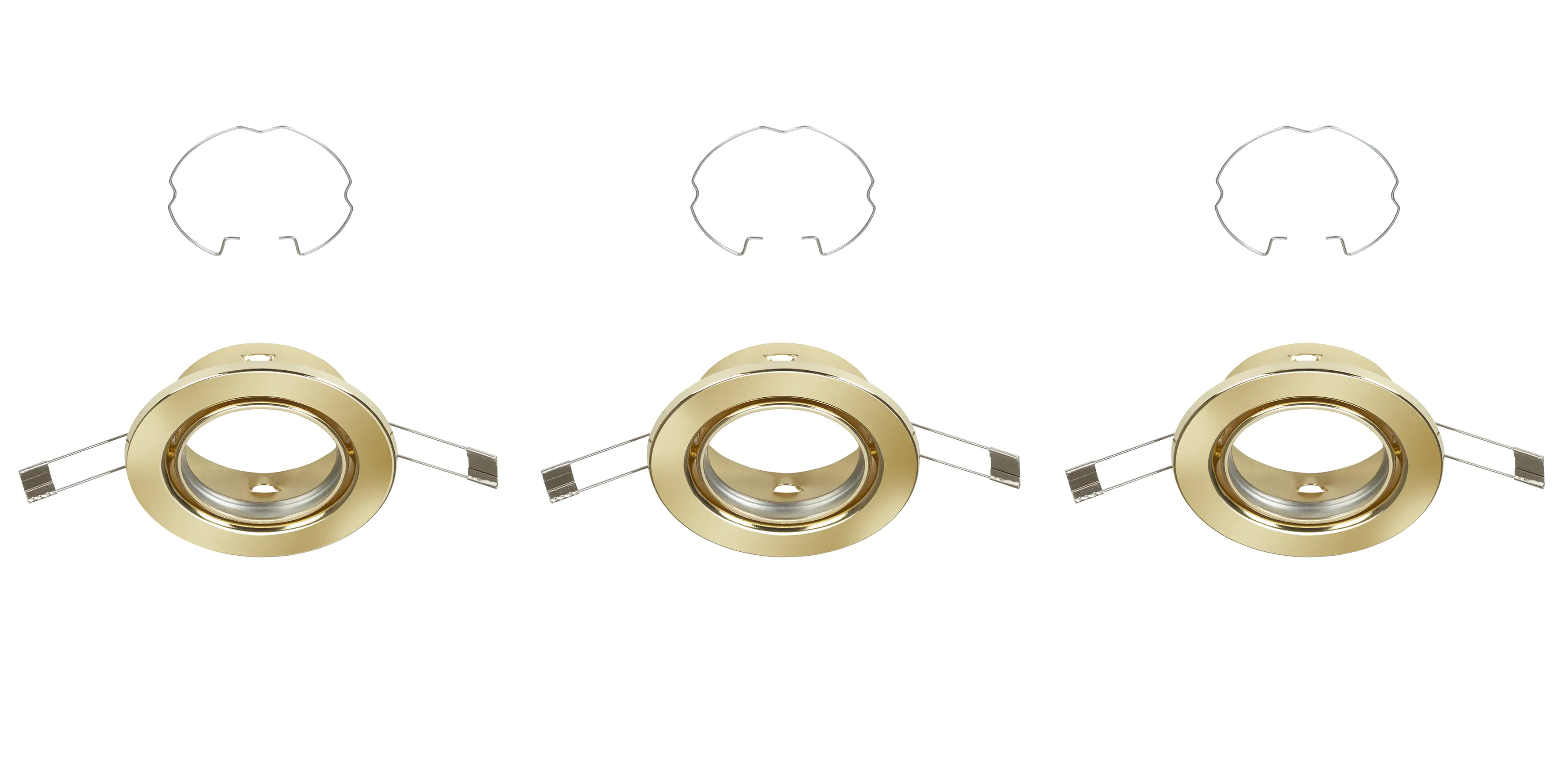 Briloner 3er Set Einbauleuchten messing Ø 8,6 cm GU10