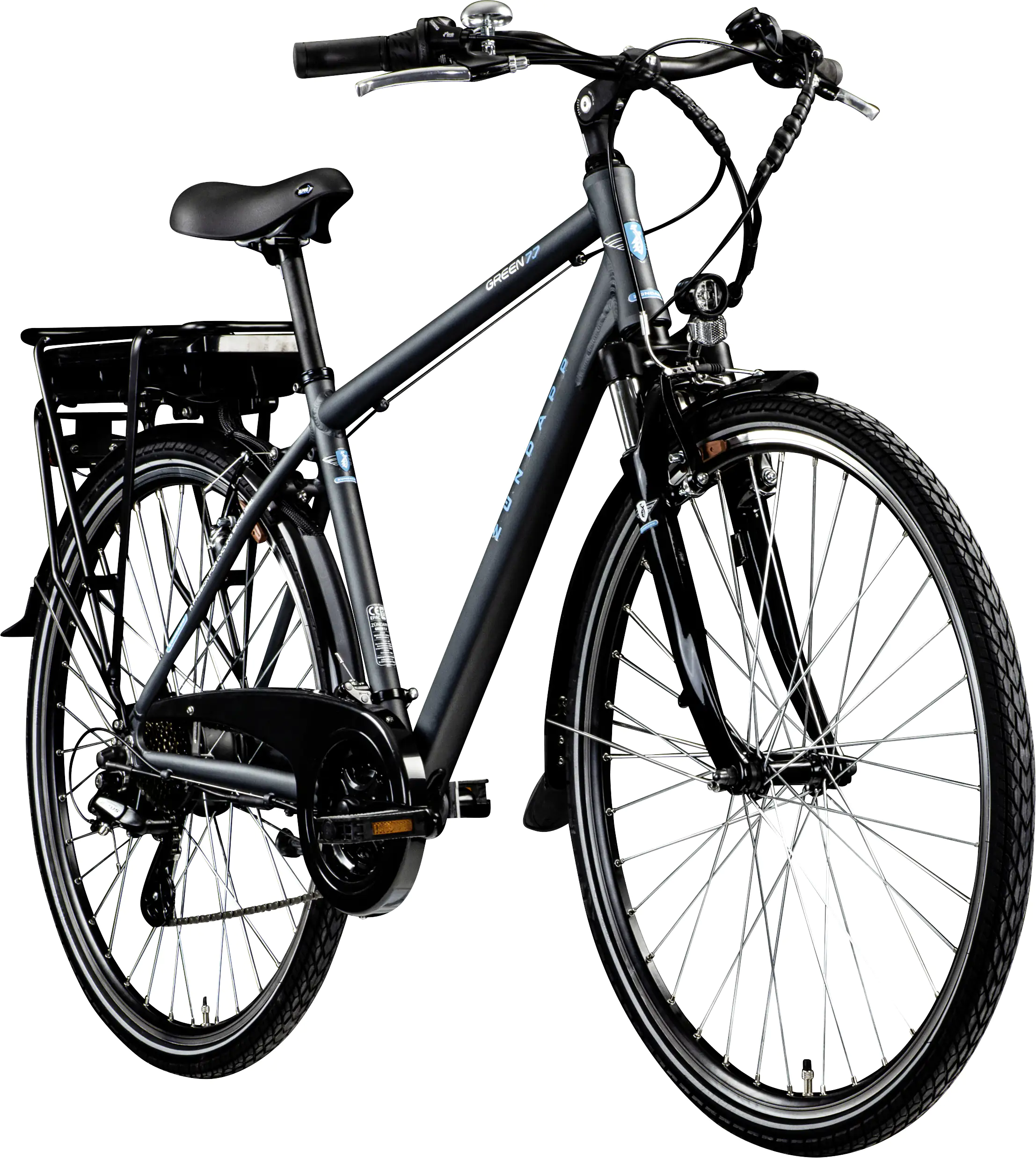 Zündapp E-Bike Trekking Green Herren 7.7 28 Zoll 21-Gang 374 Wh grau blau