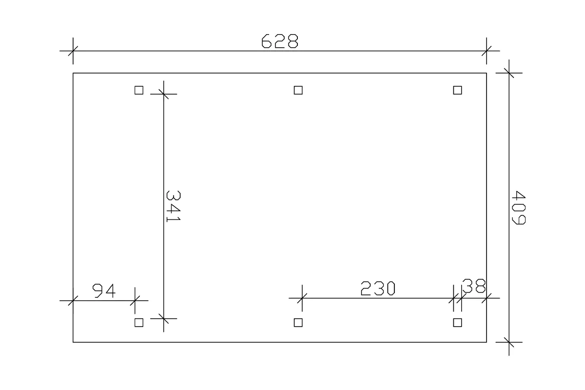 SKAN HOLZ Carport Wendland 409 x 628 cm mit EPDM-Dach, schwarze Blende