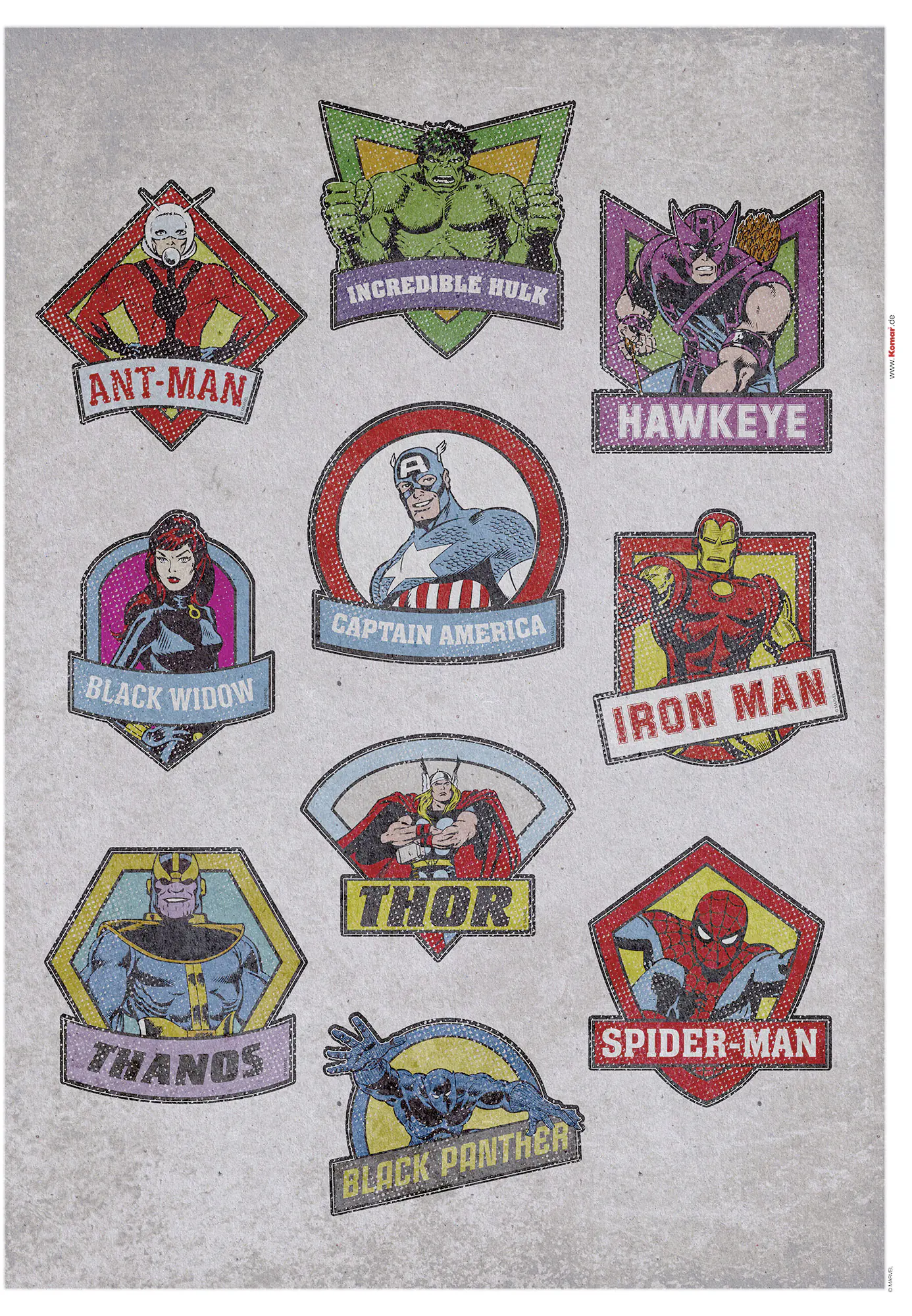 Komar Dekosticker Avengers Badges 50 x 70 cm  