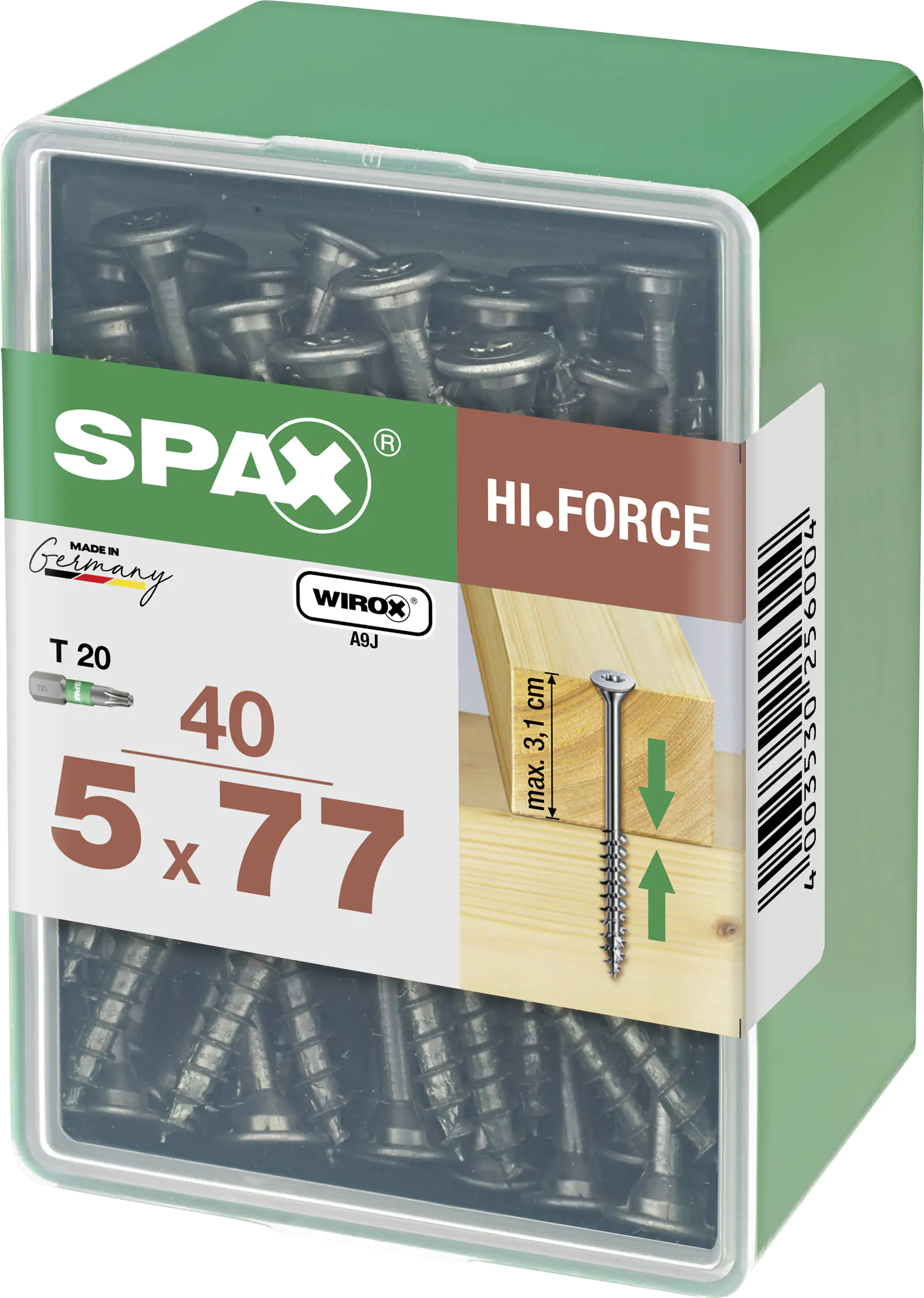 Spax Universalschrauben 5.0 x 77 mm TX 20 - 40 Stk. Spax Universalschrauben 5.0 x 77 mm TX 20 - 40 Stk.
