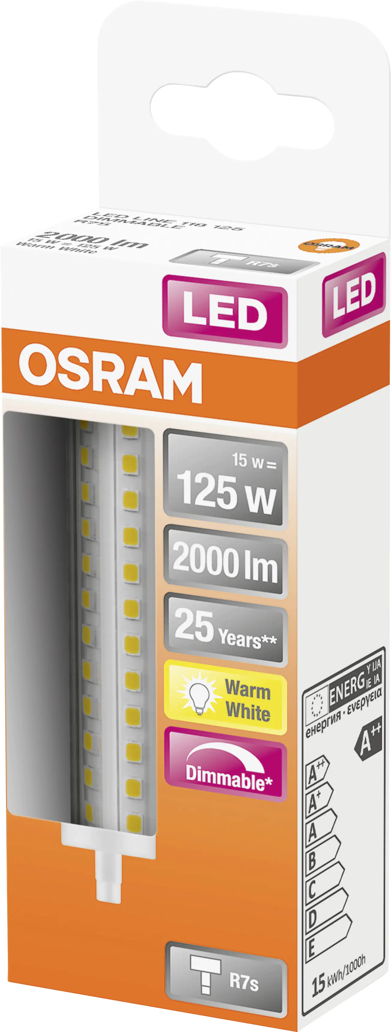 Osram LED Röhre R7s 15W warmweiß, dimmbar, klar Osram LED Röhre R7s 15W warmweiß, dimmbar, klar