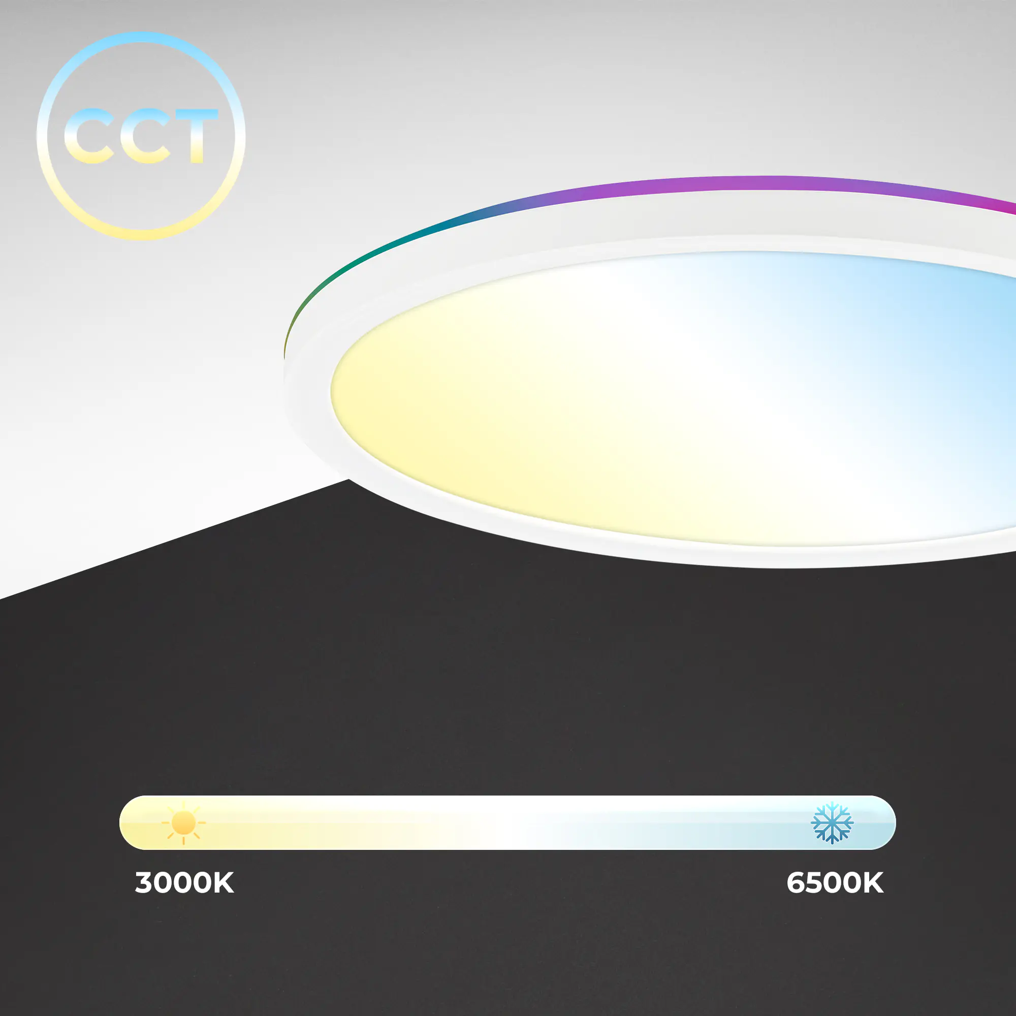 Briloner LED-Panelleuchte Slim Ø 29 cm weiß dimmbar RGB