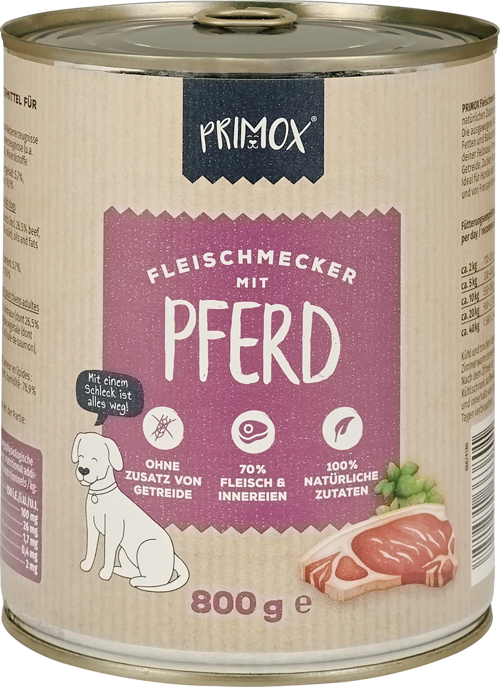 Primox Hundenassfutter Adult getreidefrei 800 g Pferd