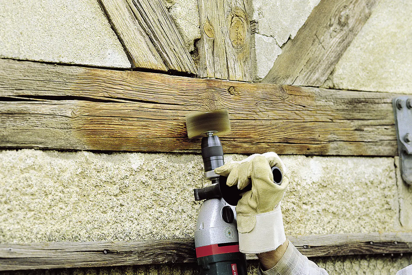 Wolfcraft Strukturbürste Ø 80 mm Schaft 8 mm Holz