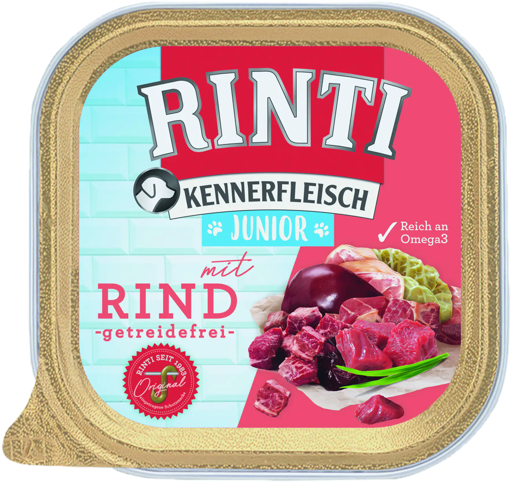 Rinti Kennerfleisch Hundenassfutter Junior 300 g Rind Rinti Kennerfleisch Hundenassfutter Junior 300 g Rind