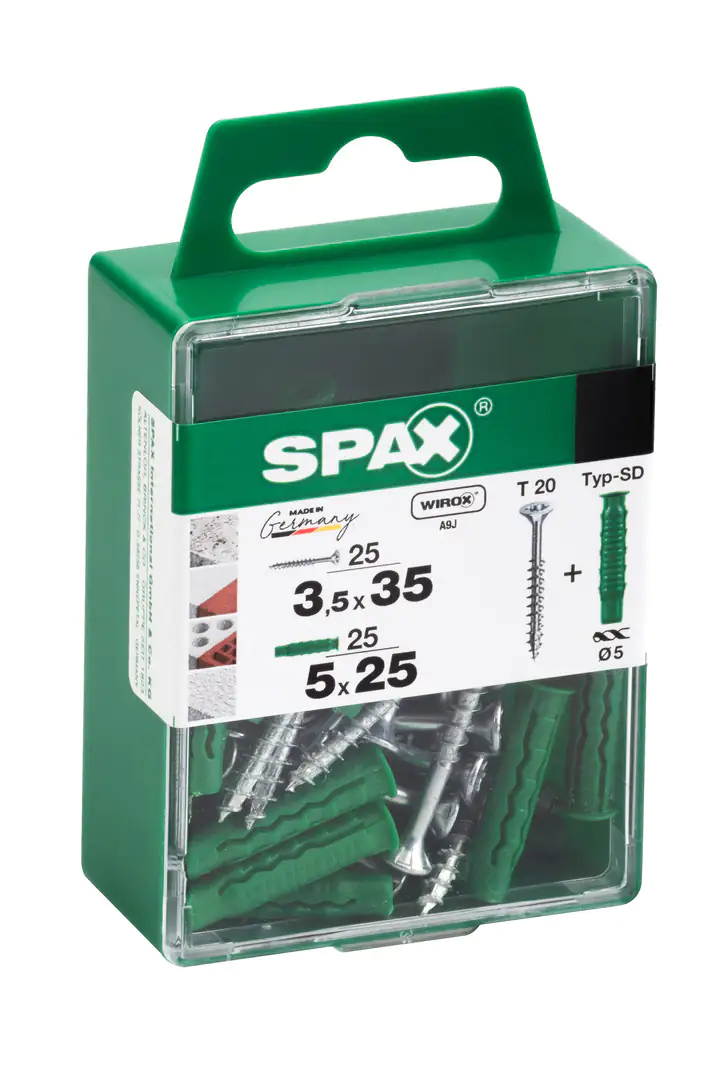 Spax Universalschrauben + Dübel 3.5 x 35 mm TX 20 25 Schrauben + 25 Dübel