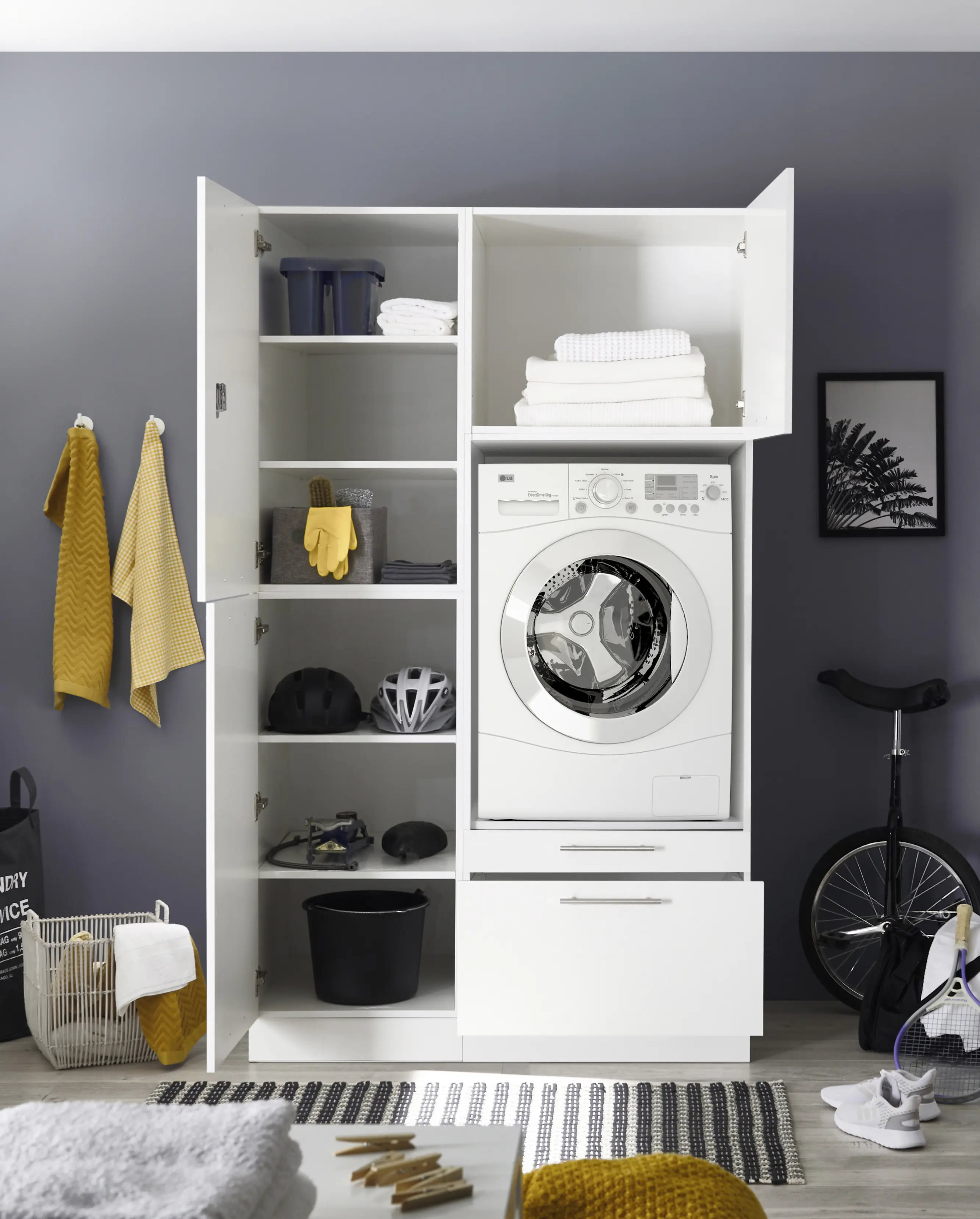 Respekta Waschmaschinenschrank Clara Waschmaschinenumbauschrank HWRSET9