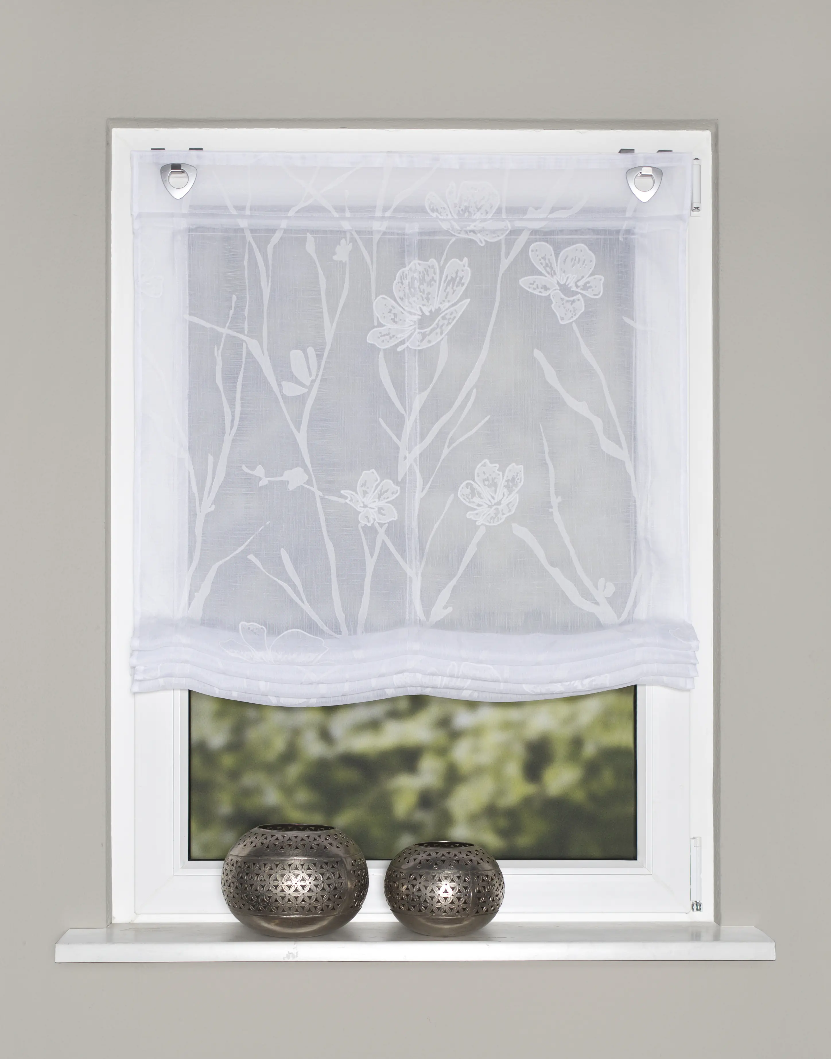 Raffrollo bedruckt Rory weiß 130 x 45 cm 