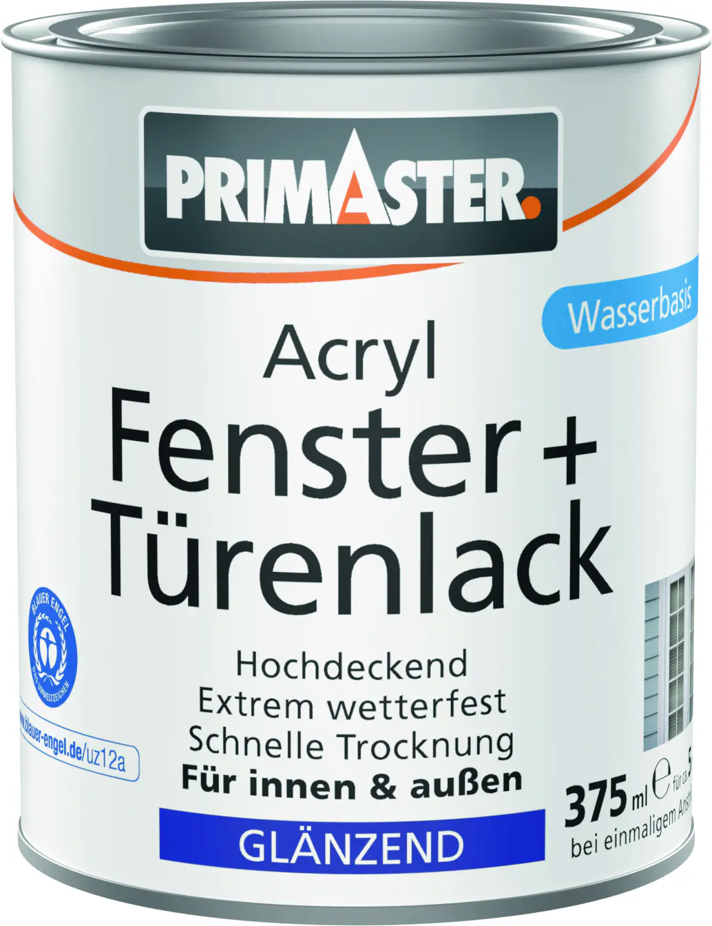 Primaster Acryl Fenster + Türenlack weiß glänzend 375 ml Primaster Acryl Fenster + Türenlack weiß glänzend 375 ml