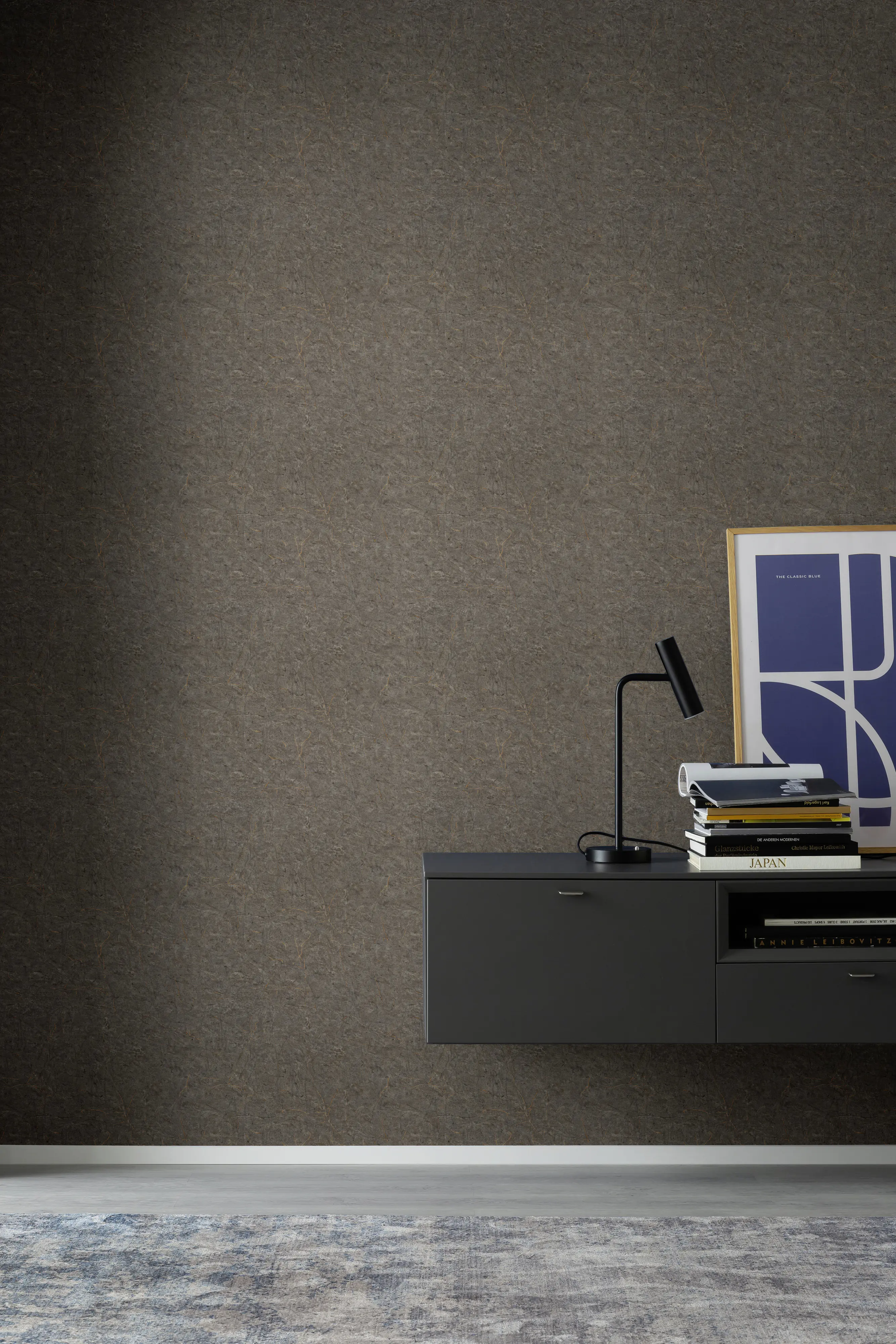 Rasch Vliestapete Schöner Wohnen antrahzit mit Mamormuster