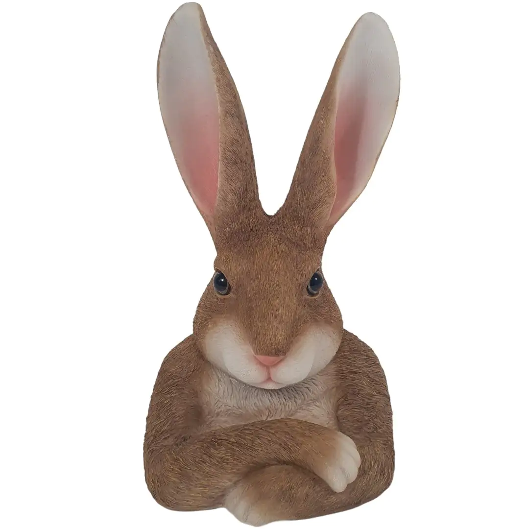 Dekofigur Hasenkopf 34,5 x 19 x 16 cm braun weiß