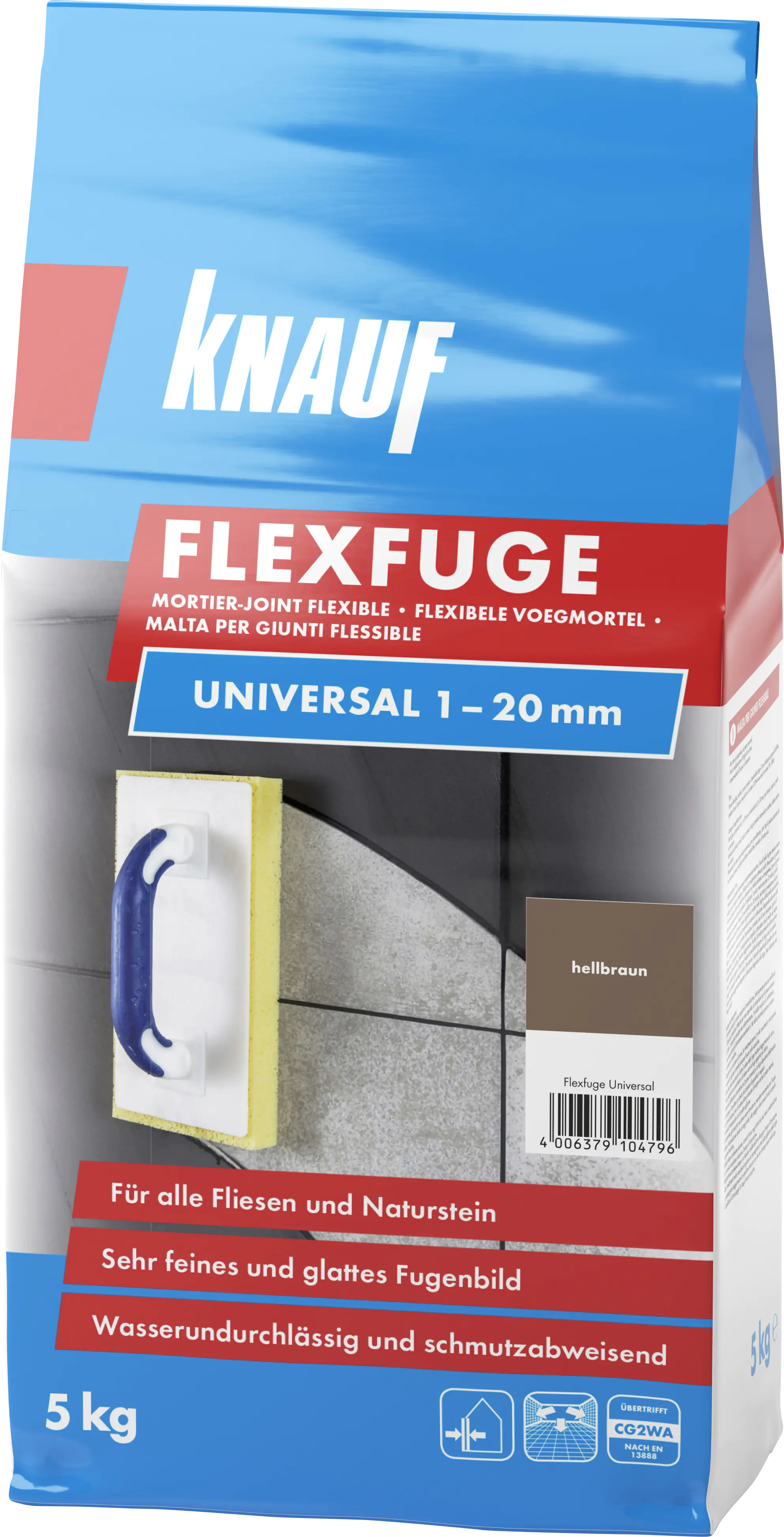 Knauf Fugenmörtel Flexfuge Universal 1 - 20 mm hellbraun 5 kg