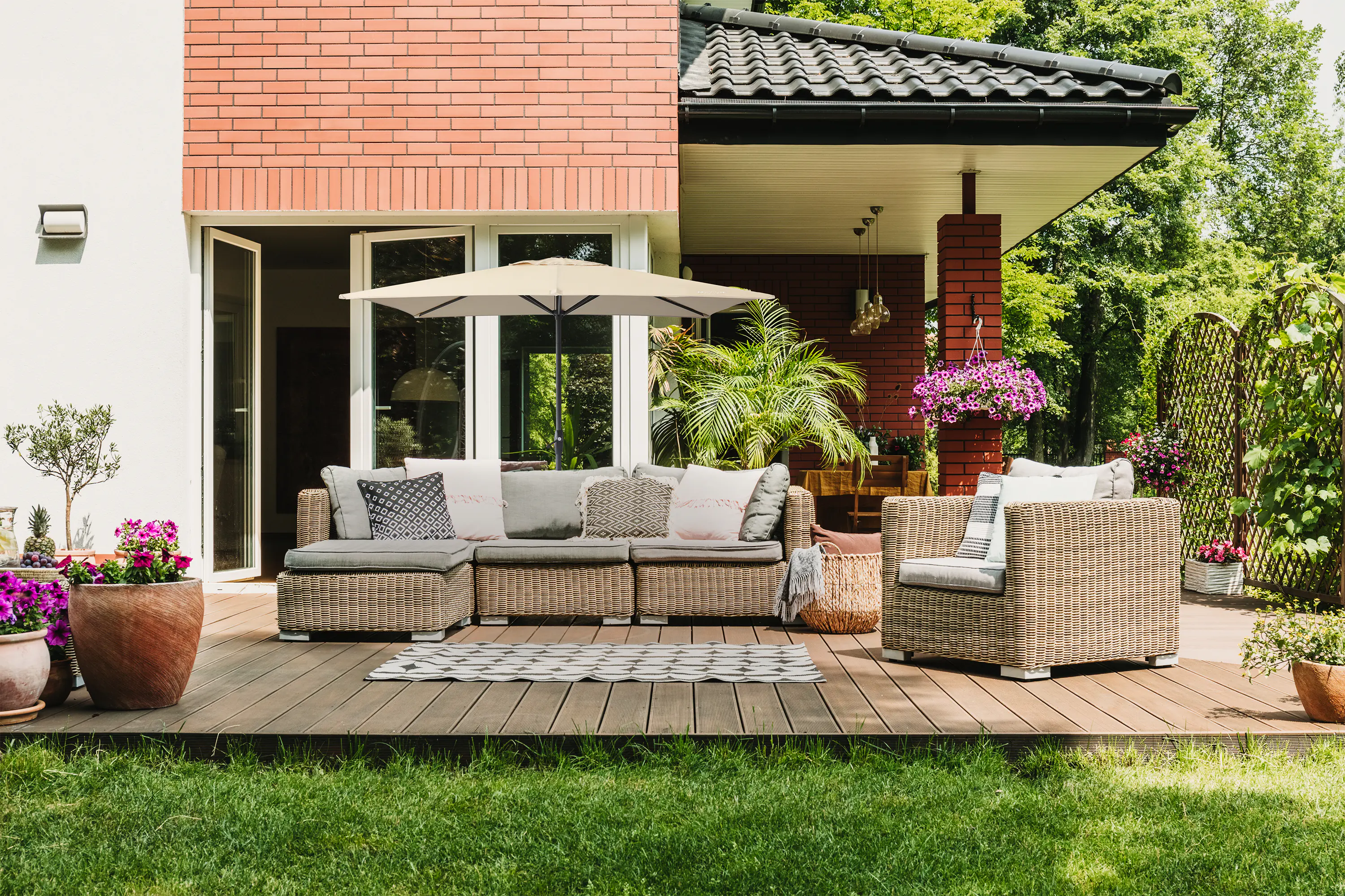 Primaster Sonnenschirm Florenz beige 140 x 210 cm 