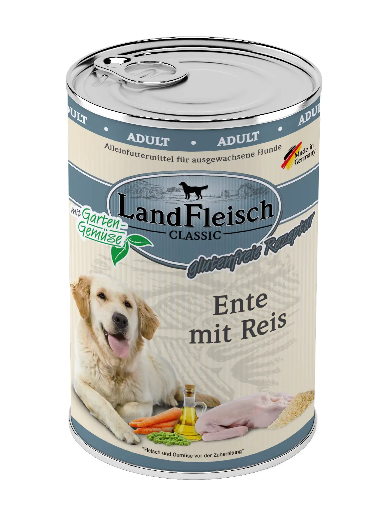 LandFleisch Dog Classic Hundenassfutter Ente mit Reis 400 g LandFleisch Dog Classic Hundenassfutter Ente mit Reis 400 g