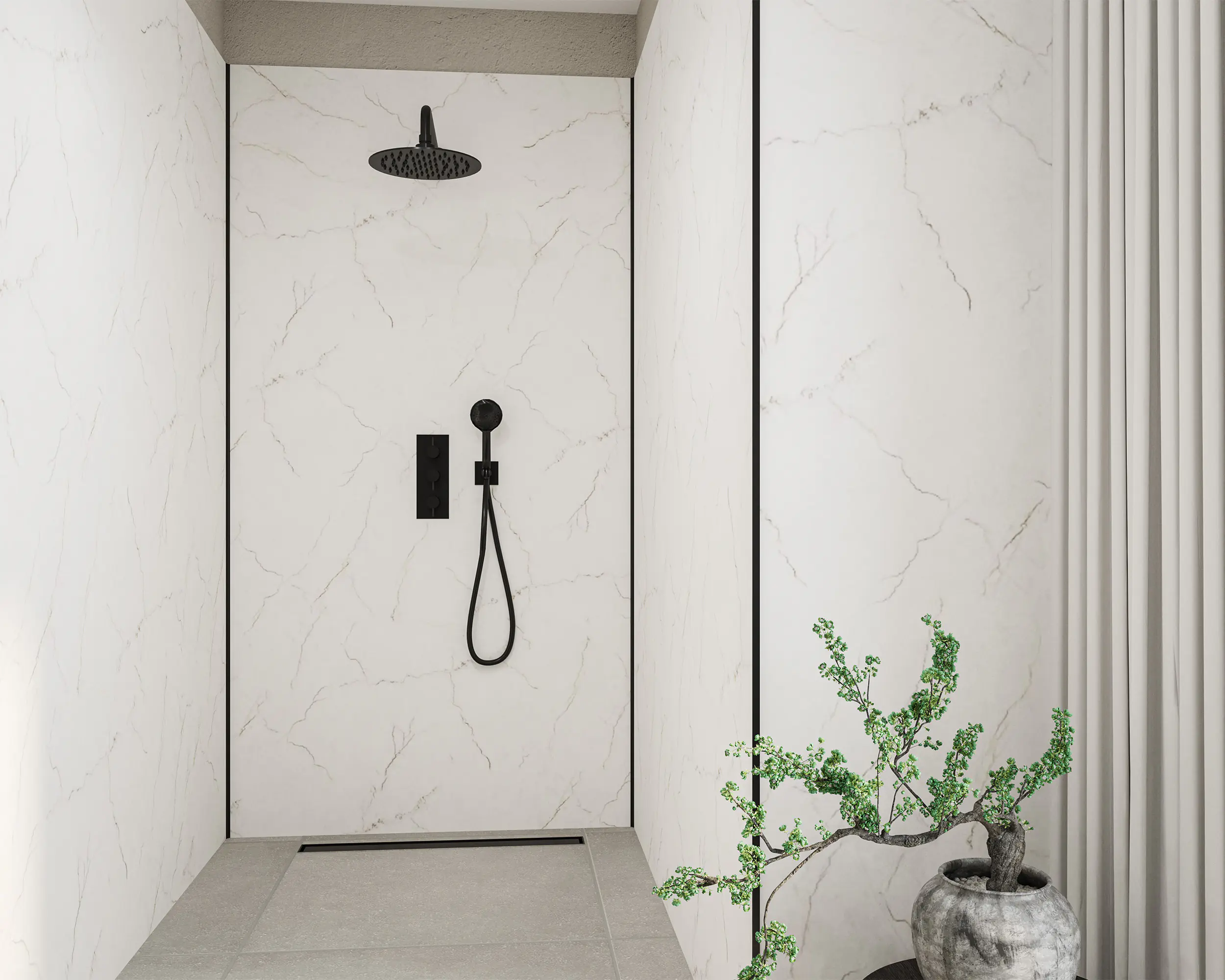 Wetwall Alloy Wandpaneel  Bianco Venato 90 x 244 cm