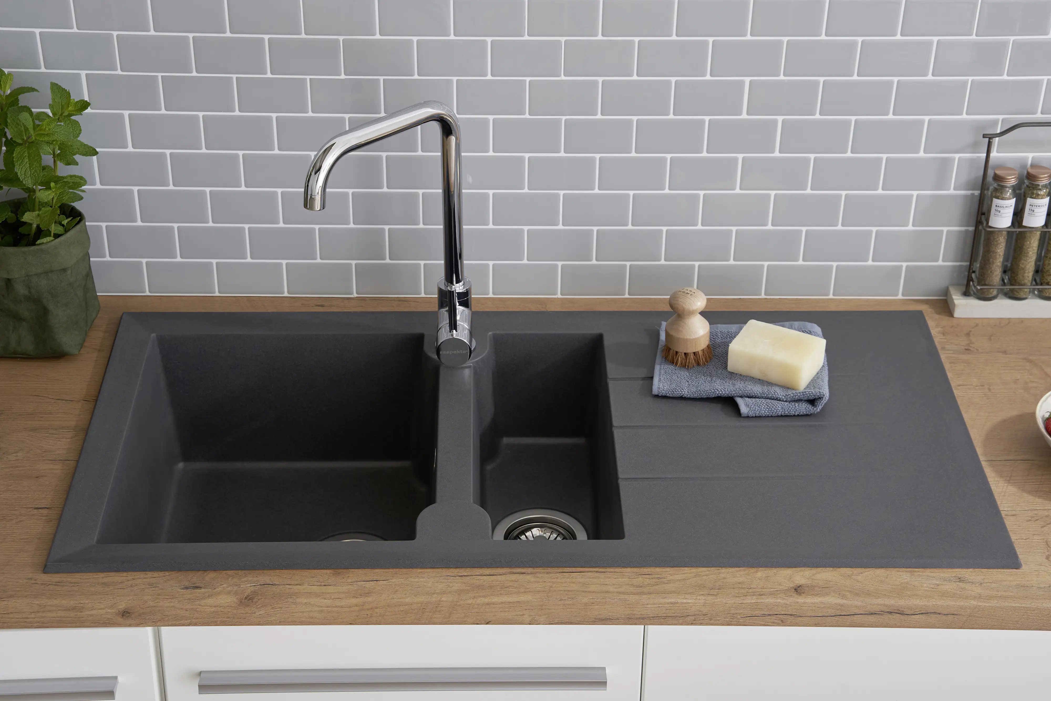 respekta Granitverbundspüle Alinéo 100 x 50 cm 100 x 50 cm respekta Granitverbundspüle Alinéo 100 x 50 cm 100 x 50 cm