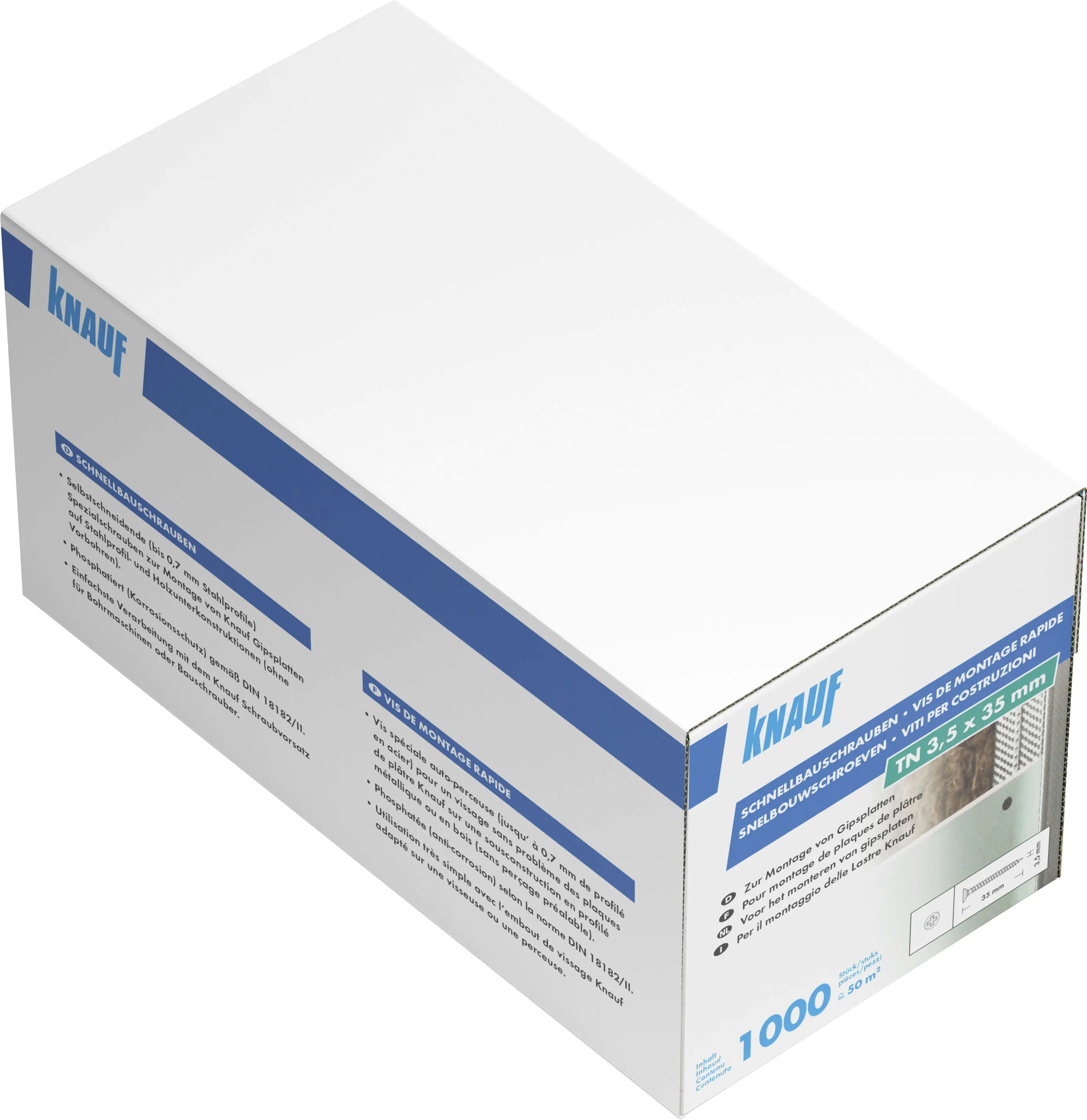 Knauf Schnellbauschrauben 3,5 x 35 mm, PH 1, 1000 Stück