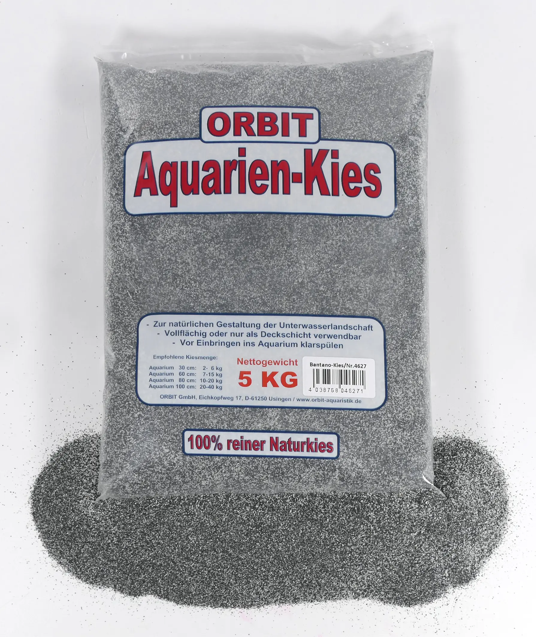 Orbit Aquarien Sand Bantano schwarz-weiß 5 kg