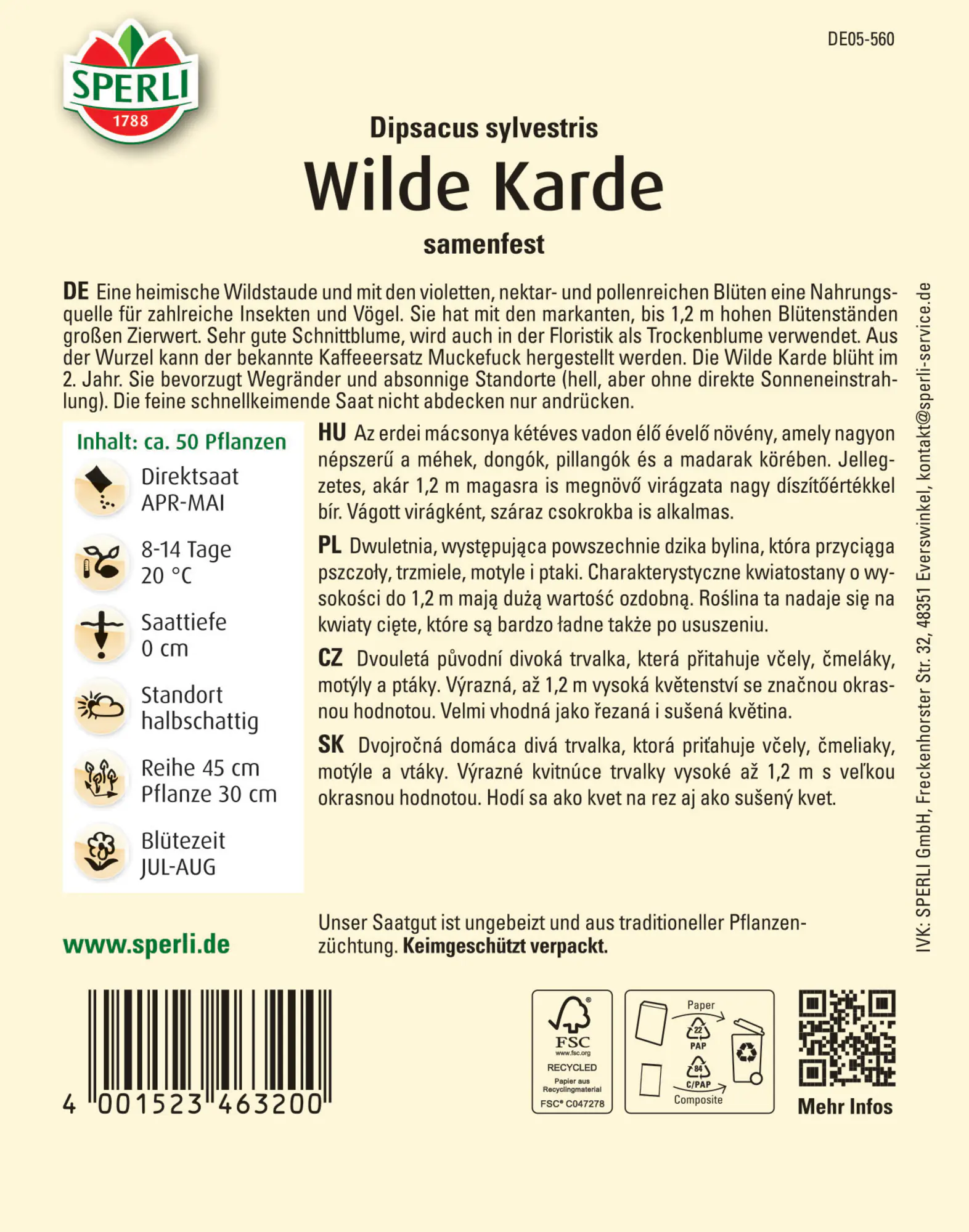 Sperli Wilde Karde