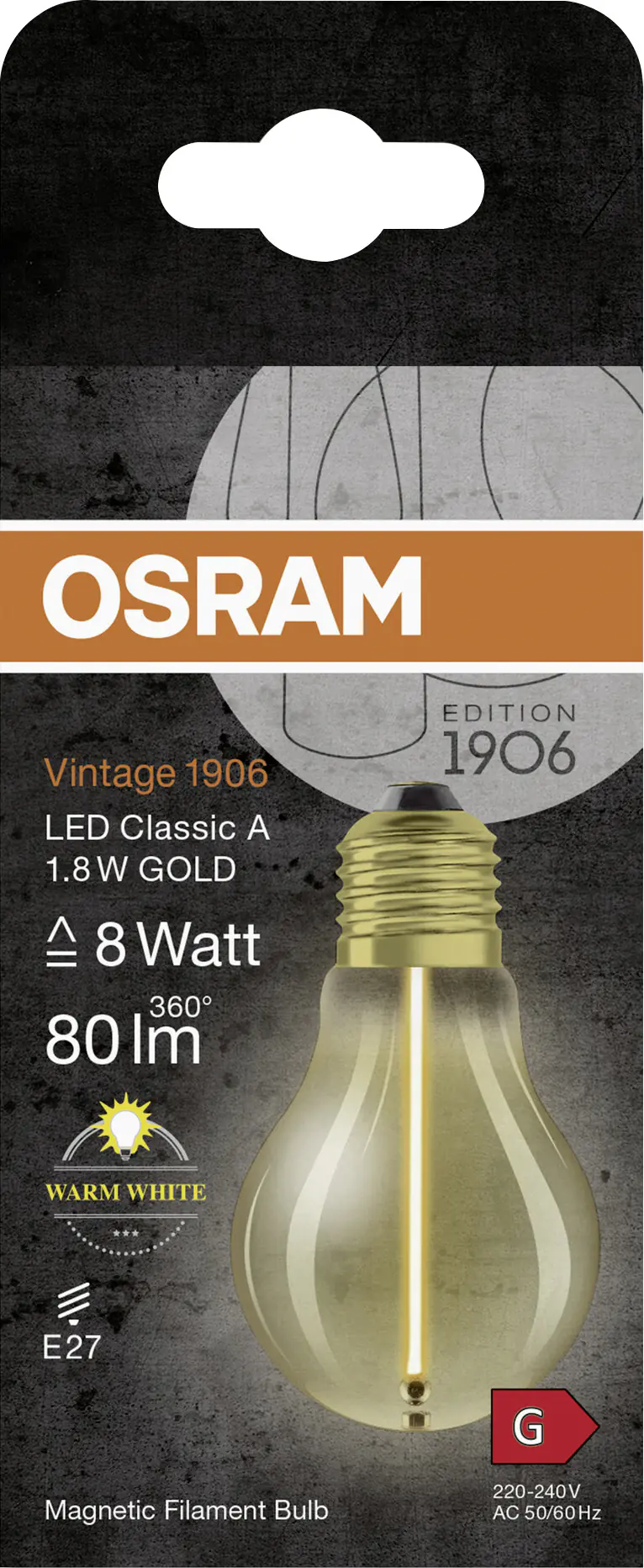 Osram LED Leuchtmittel E27 1,8 W warmweiß amber