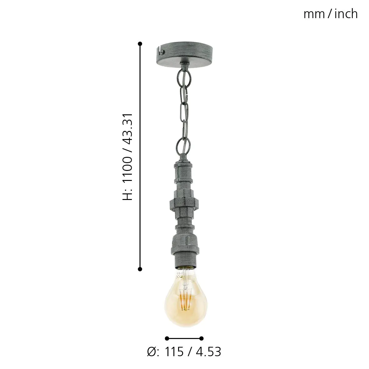 Eglo Pendelleuchte Chepstow silber-antik