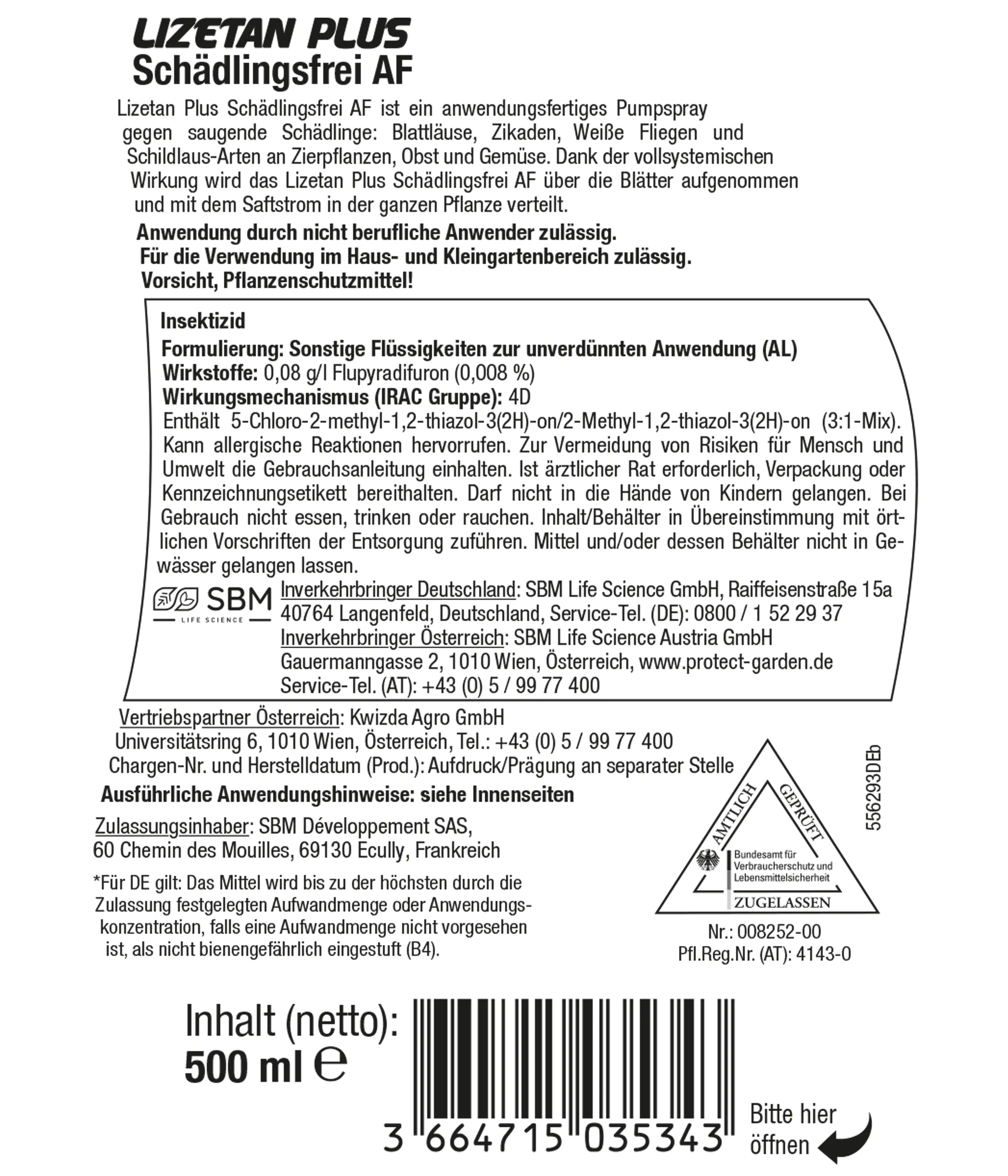 Protect Garden Lizetan Plus Schädlingsfrei AF 500 ml