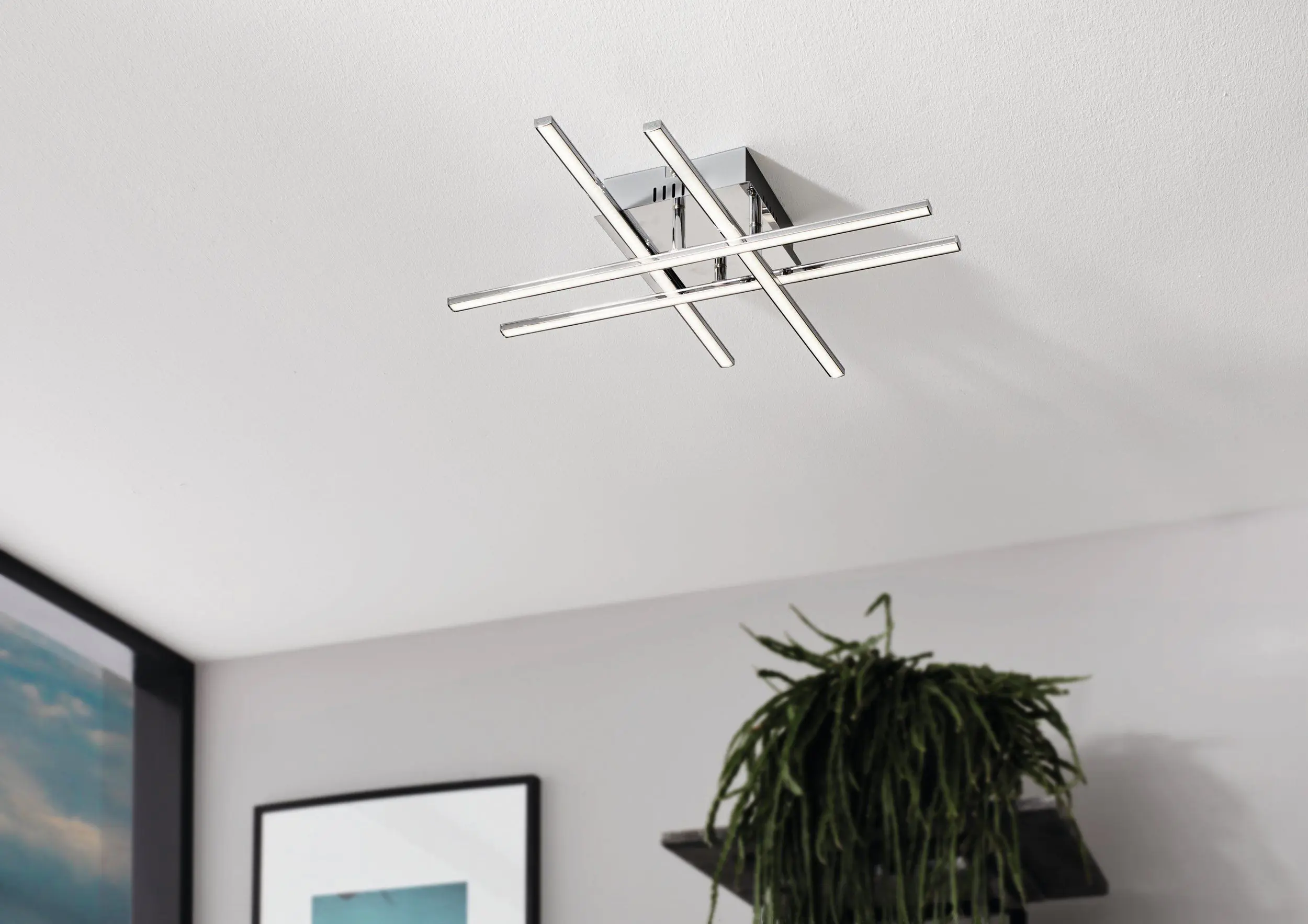 Eglo LED Deckenleuchte Lasana 1 chrom 4-flammig warmweiß