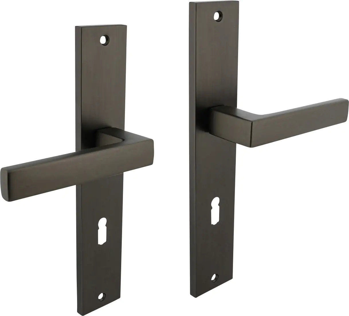 Intersteel BB-Langschildgarnitur Hera Zamak anthrazitgrau eckig