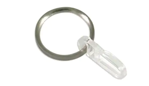 Gardinia Ringe mit Faltenlegehaken edelstahl-optik, 6-er Pack