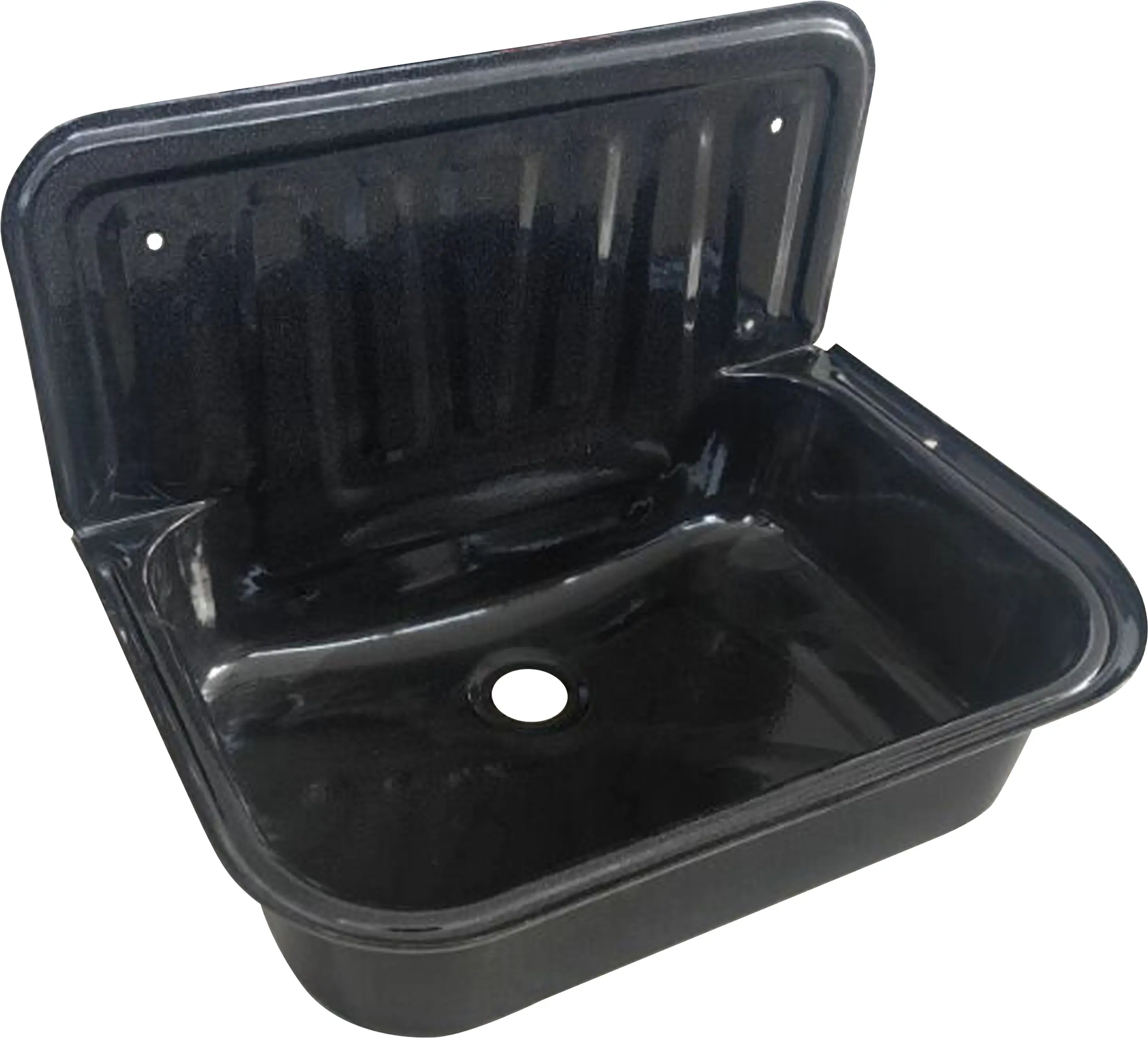 Stahl-Ausgussbecken Granitoptik 50 x 38 cm