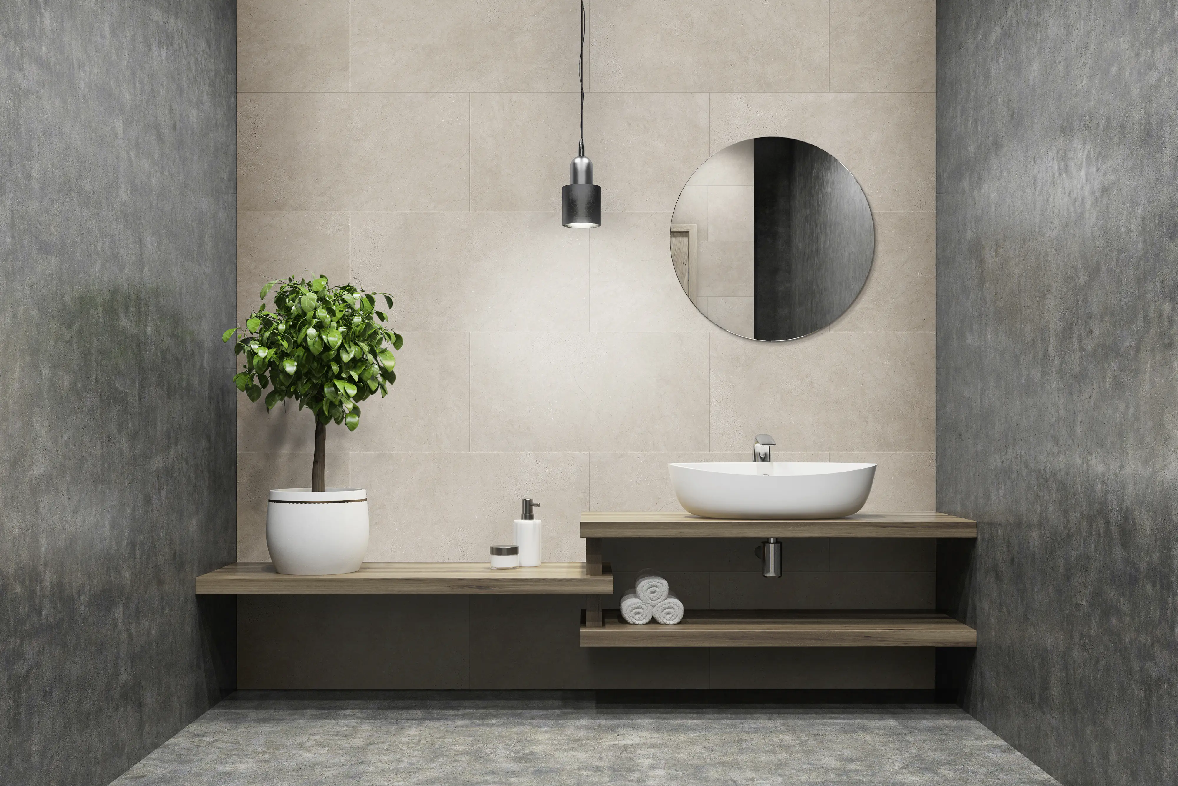 Grosfillex Kunststoffpaneel GX Wall+ Cream Slate 90 x 45 cm 5 mm