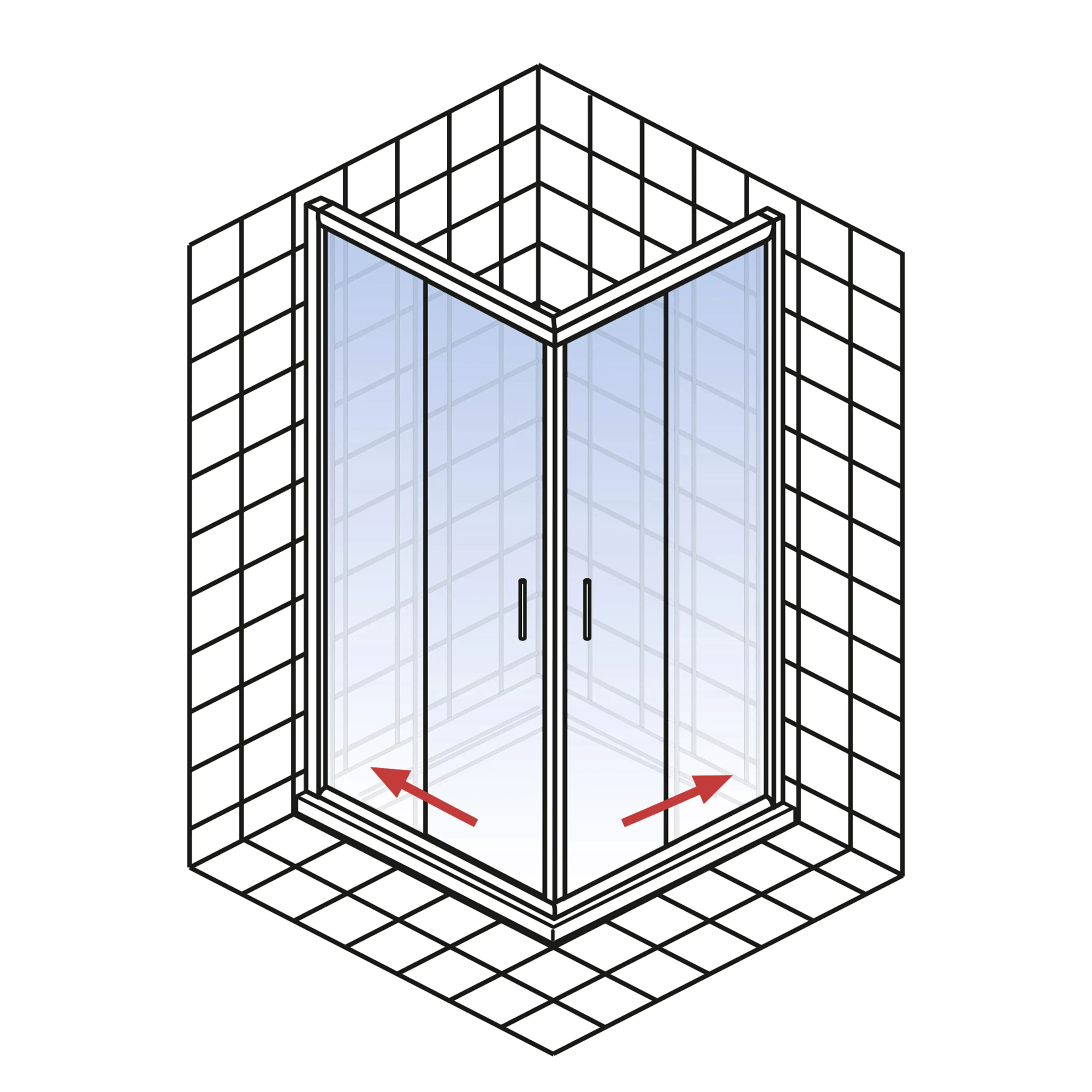 Schulte Eckeinstieg Schiebetür 90 x 200 cm Toura